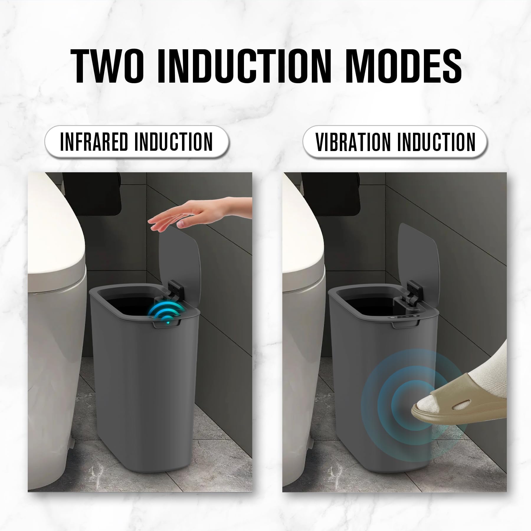 Automatic Small Bathroom Trash Can with Lid