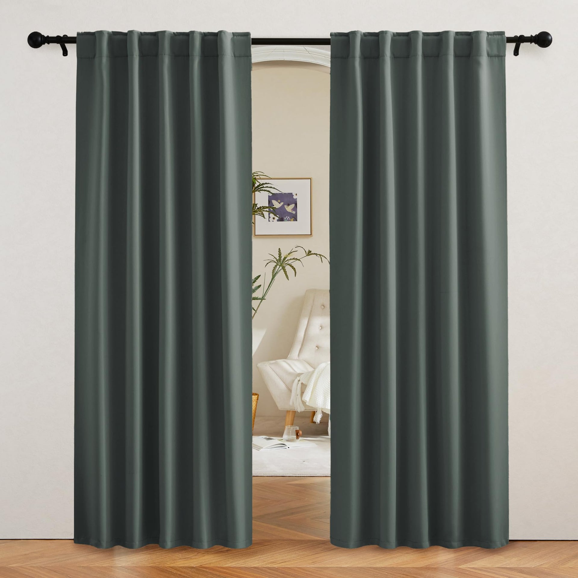 Blackout Curtains 80 inches Long for Bedroom Living Dining Room (2 Count)