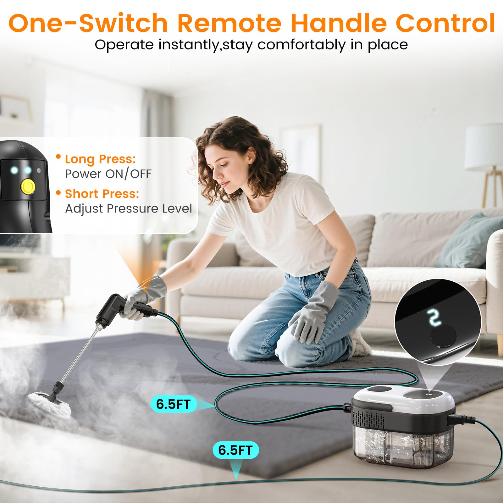 Pressurized Handheld Steam Cleaner for Home