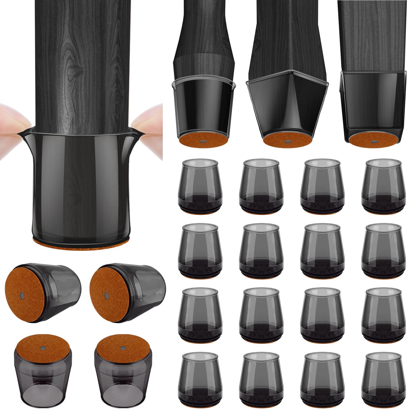 Silicone Chair Leg Floor Protectors (16 Count)