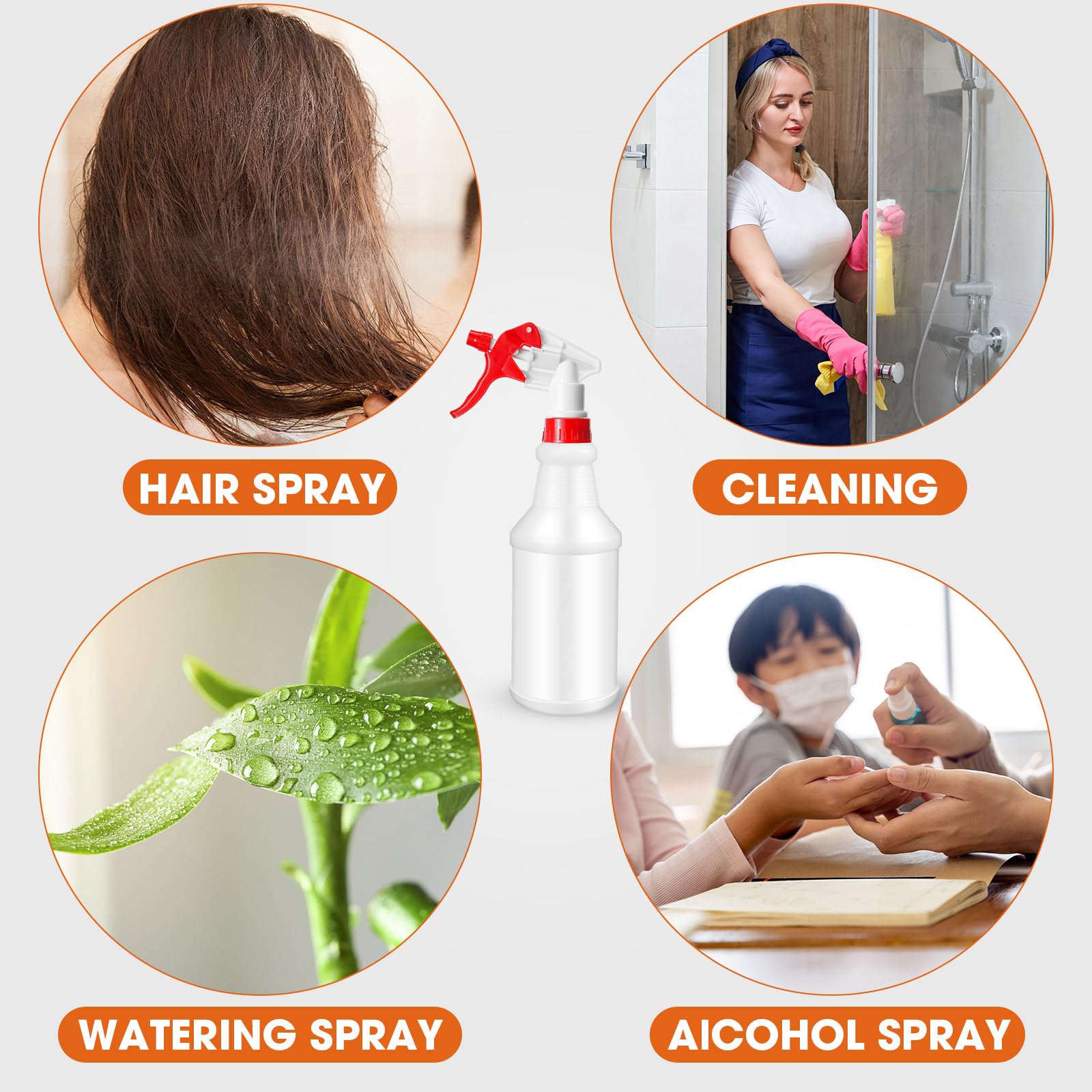 12 Pcs 16 Oz Plastic Spray Bottle