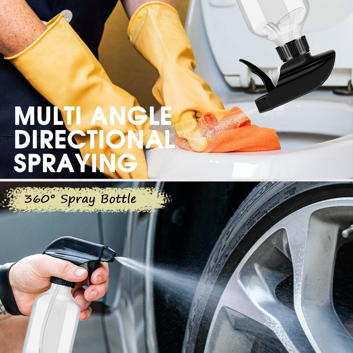 Brown Plastic Spray Bottles 2 Pack 16 oz (2 Count)