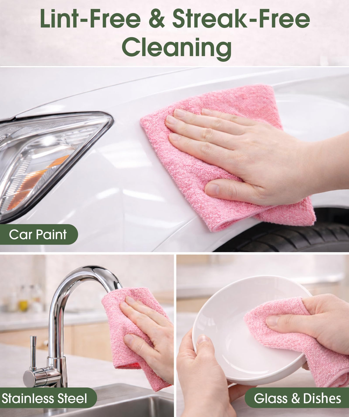 Microfiber Cleaning Cloth Roll (100 Count)