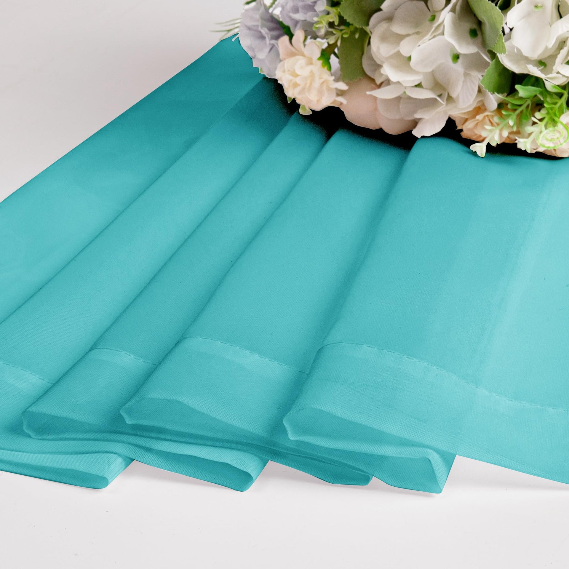 Turquoise Sheer Curtains 54 Inch Long 2 Panels (2 Count)