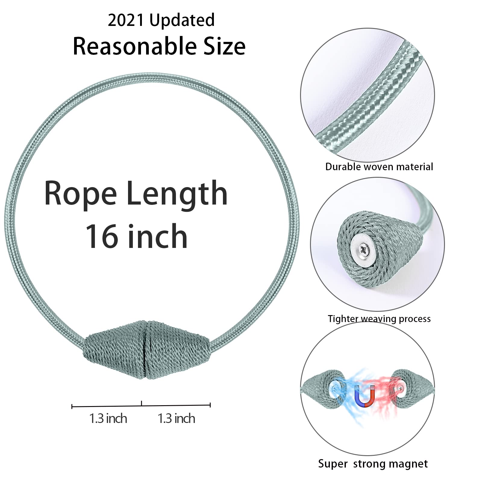 2 PCS Magnetic Curtain Tiebacks (2 Count)