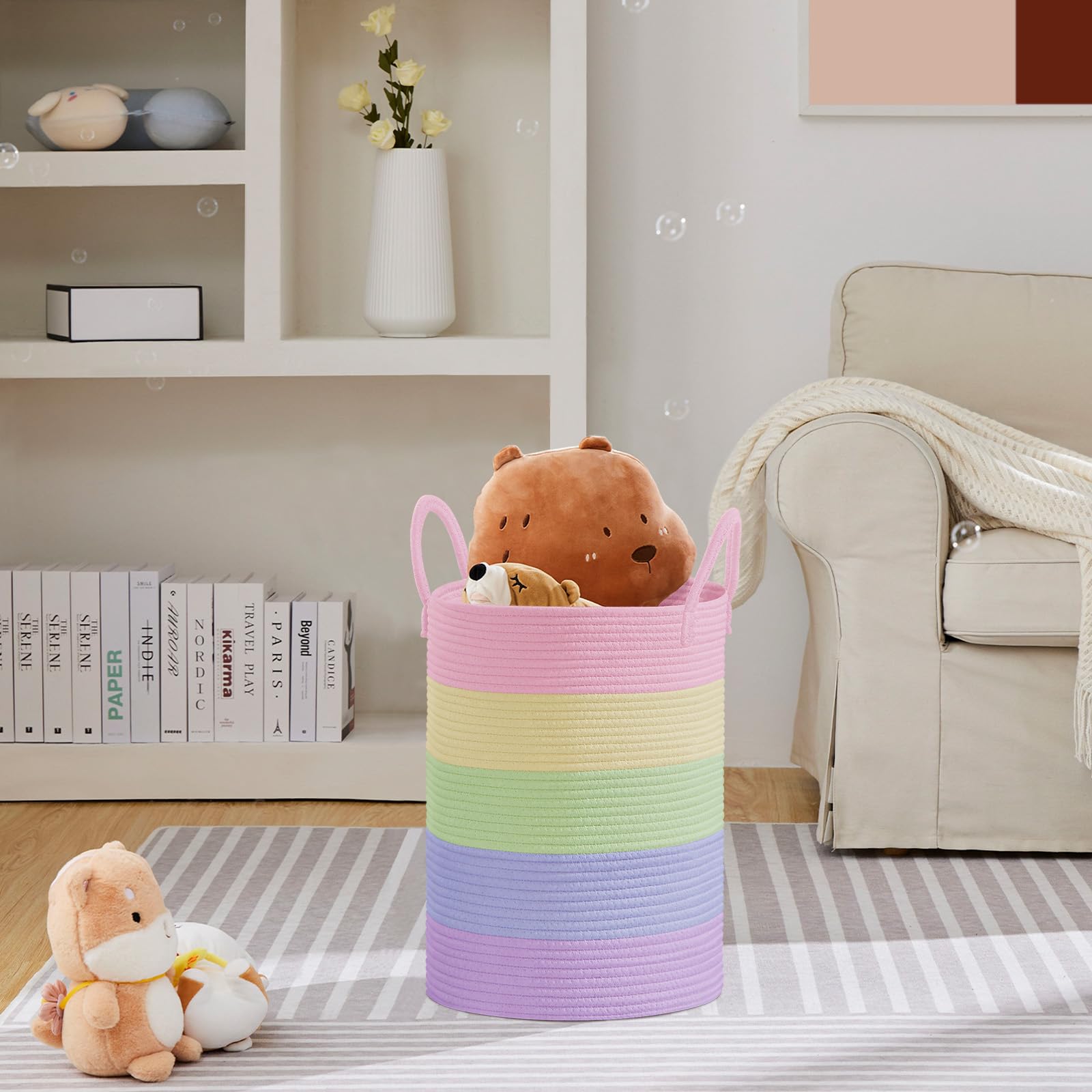 58L Tall Woven Laundry Basket Hamper