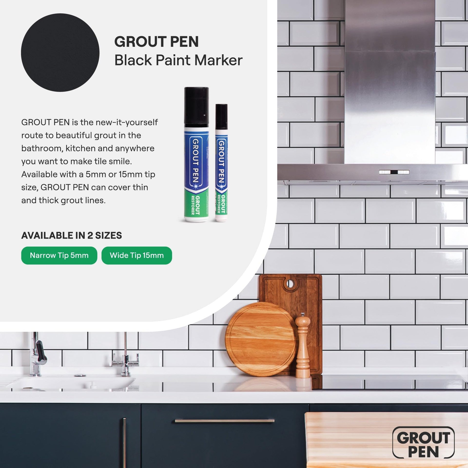 Grout Pen Black Tile Grout Paint Marker (3 Count)