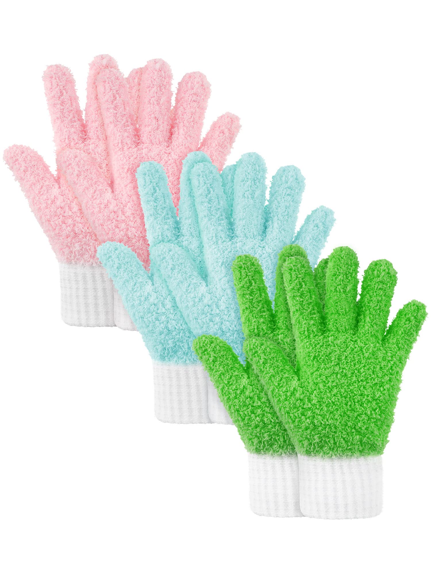 3 Pairs Microfiber Plant Dusting Gloves Leaf Cleaning Gloves for Indoor Plants (3 Count)