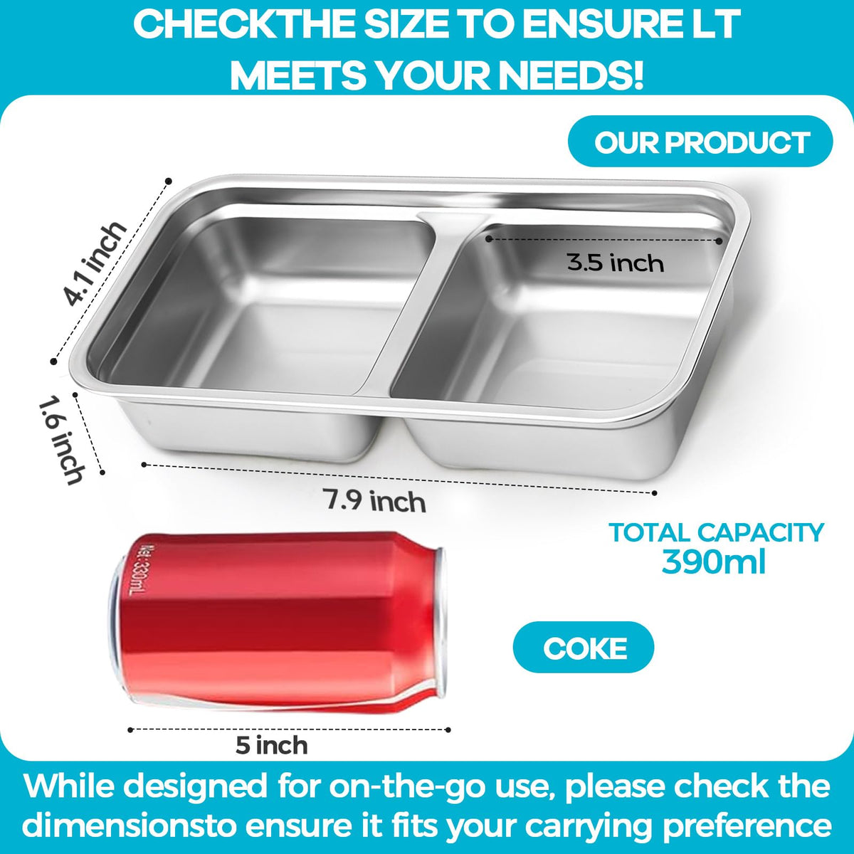 4 Pack Stainless Steel Snack Containers Reusable