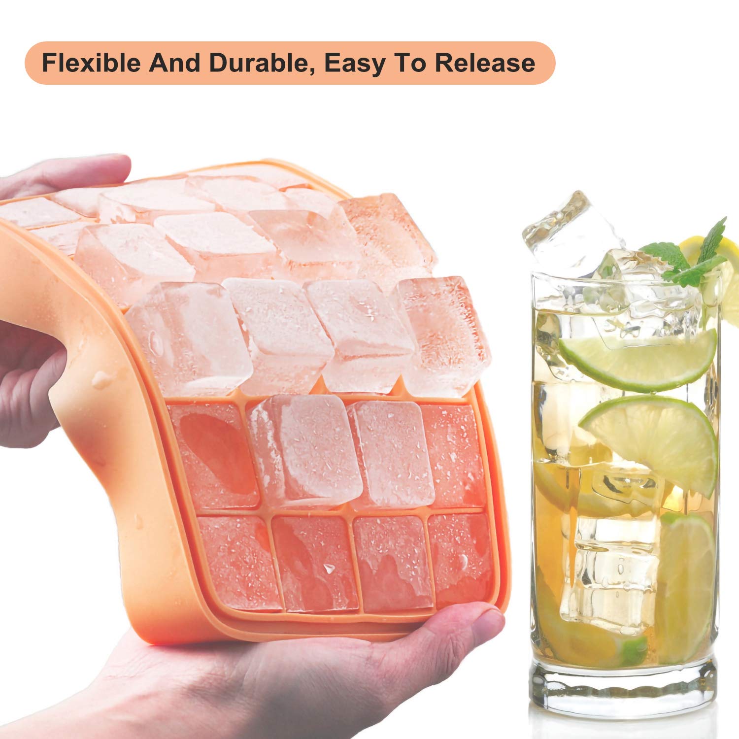 Premium Ice Cube Trays with Lid (2 Count)
