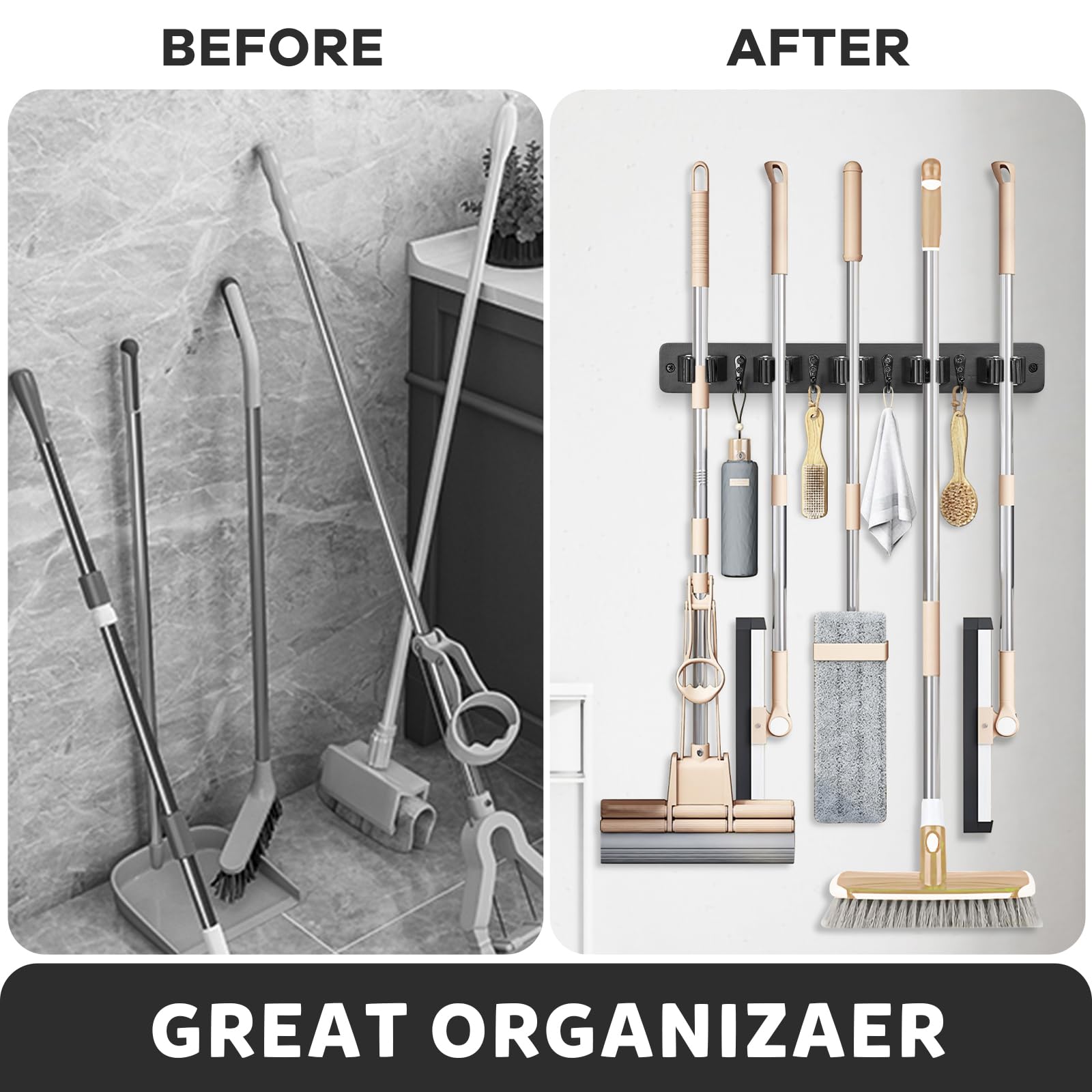 Broom Holder Wall Mount