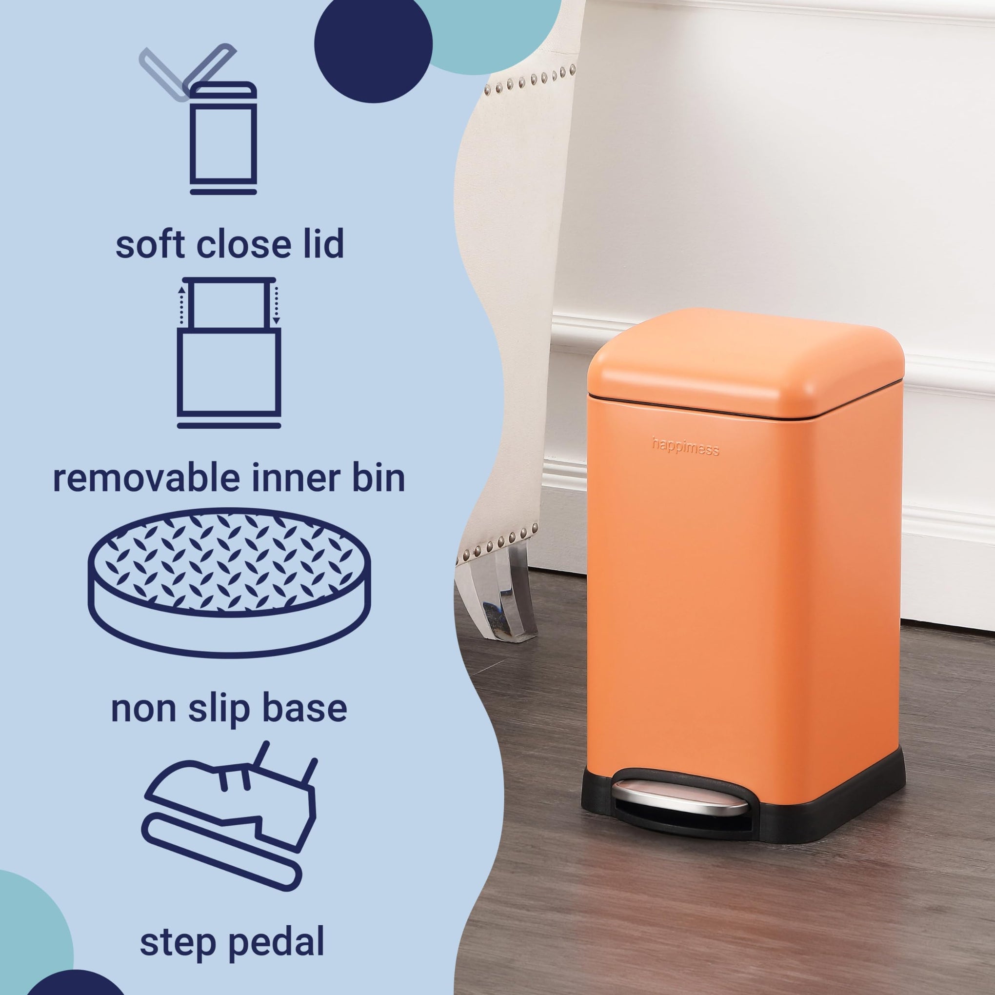 Betty Retro Mini 3.2 Gal Step Trash Can