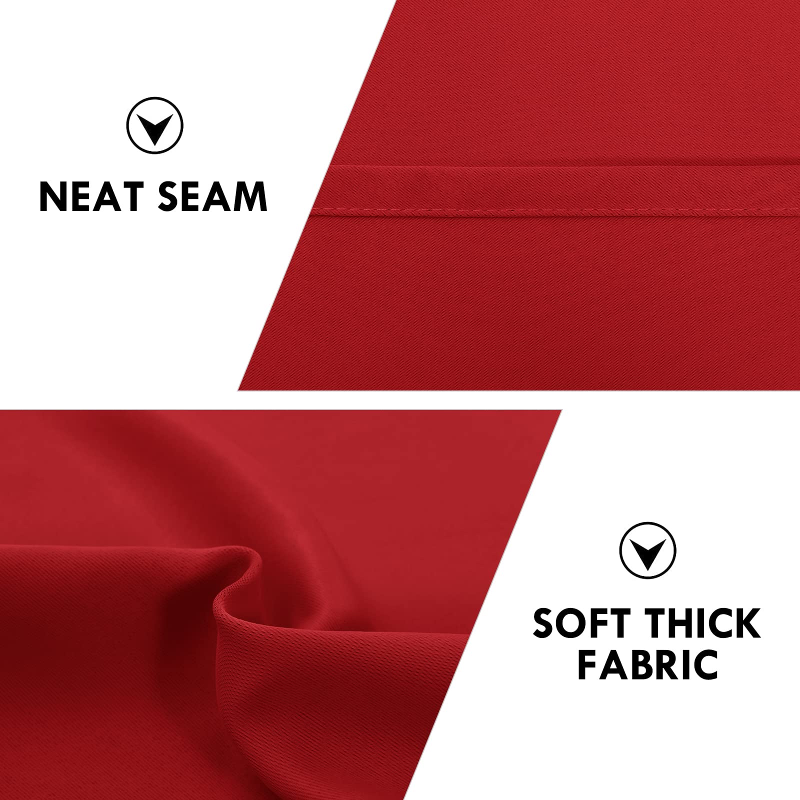 Blackout Curtains for Bedroom Living Room 42 x 45 Inch Long Red