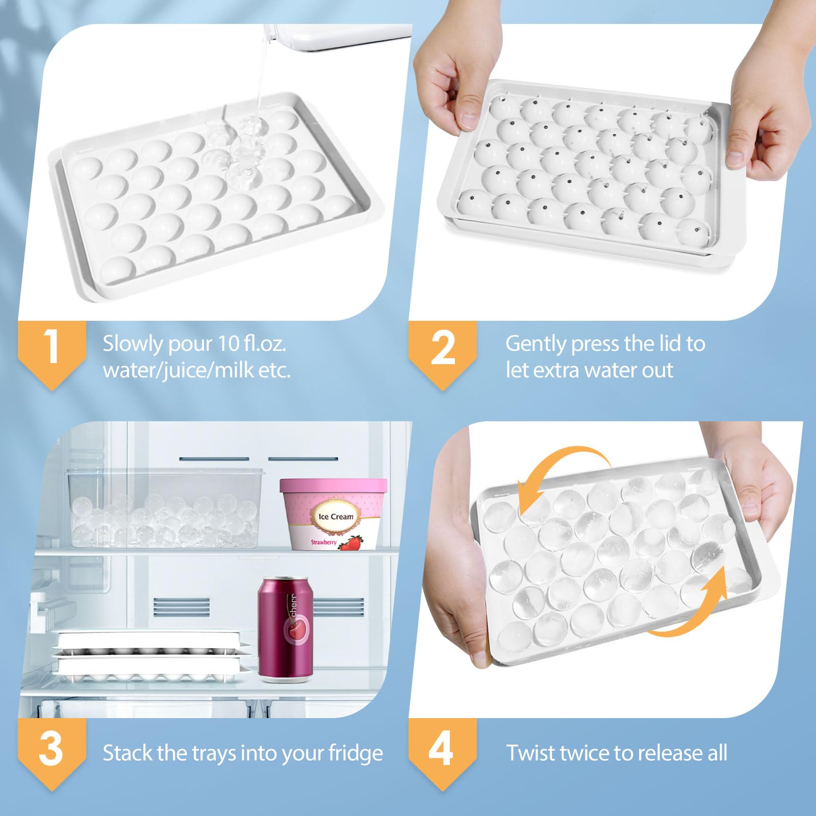 Ice Cube Tray with Lid and Bin