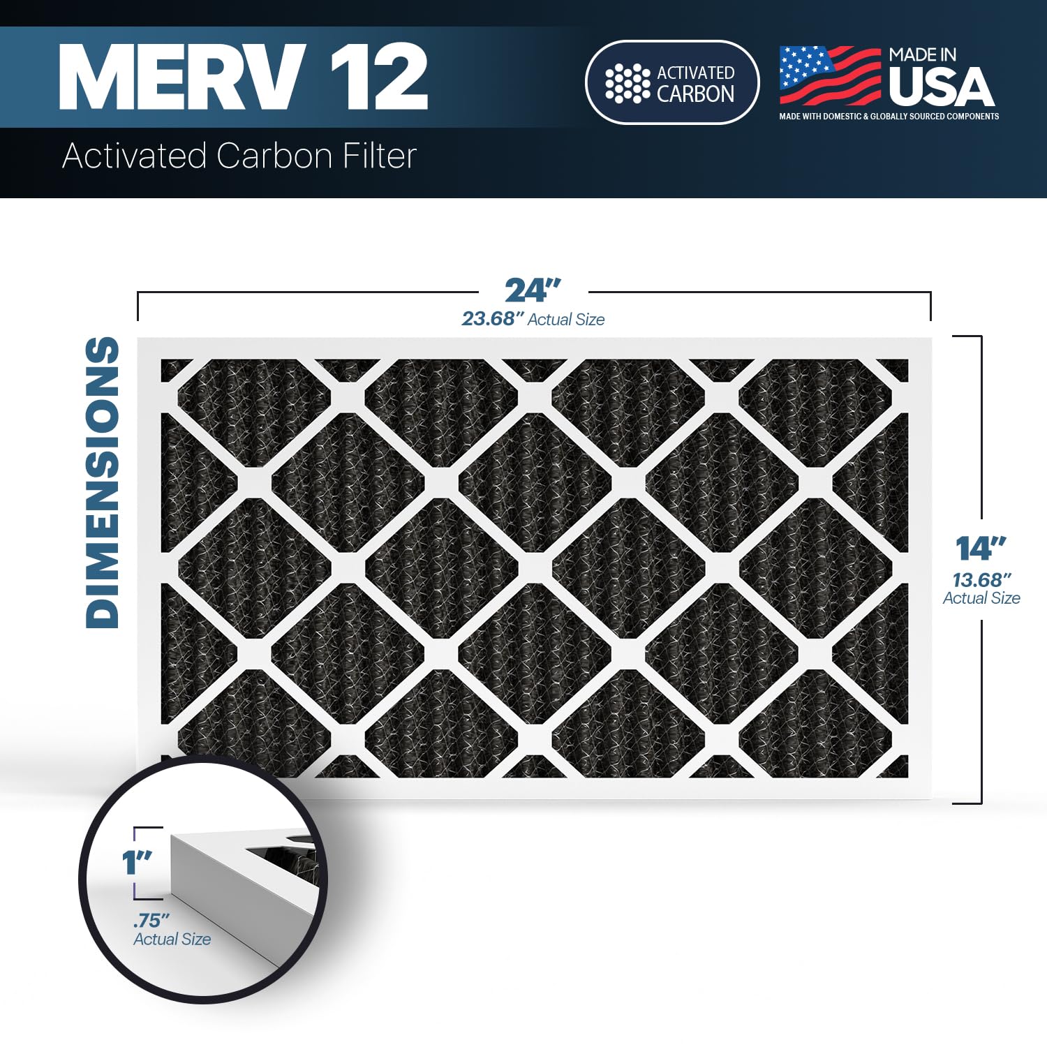 TruFilter 14x24x1 MERV 12 Odor Defense (6 Count)