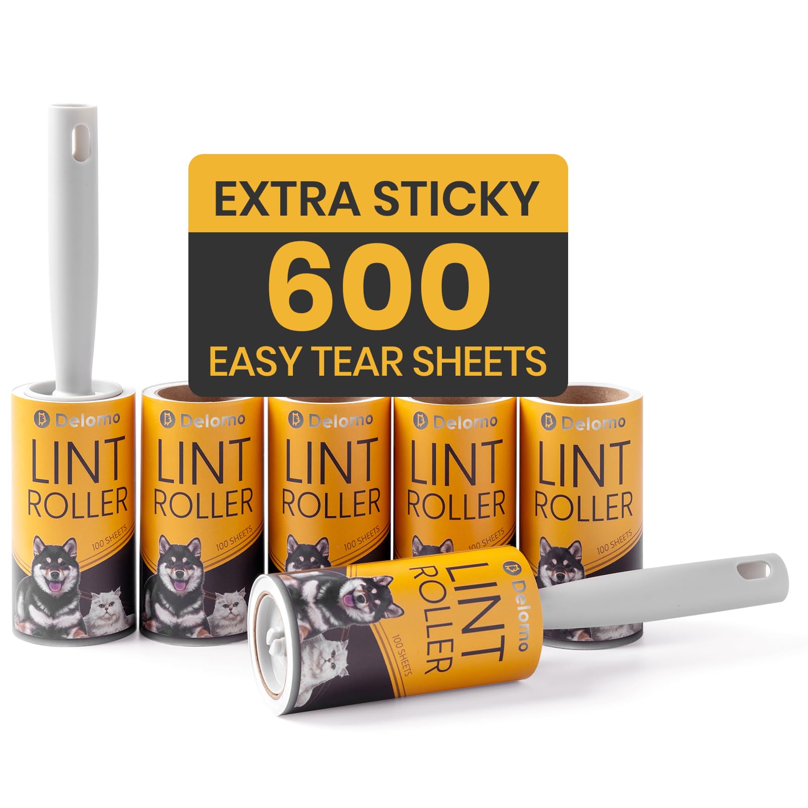 Lint Roller for Pet Hair Extra Sticky (600 Count)