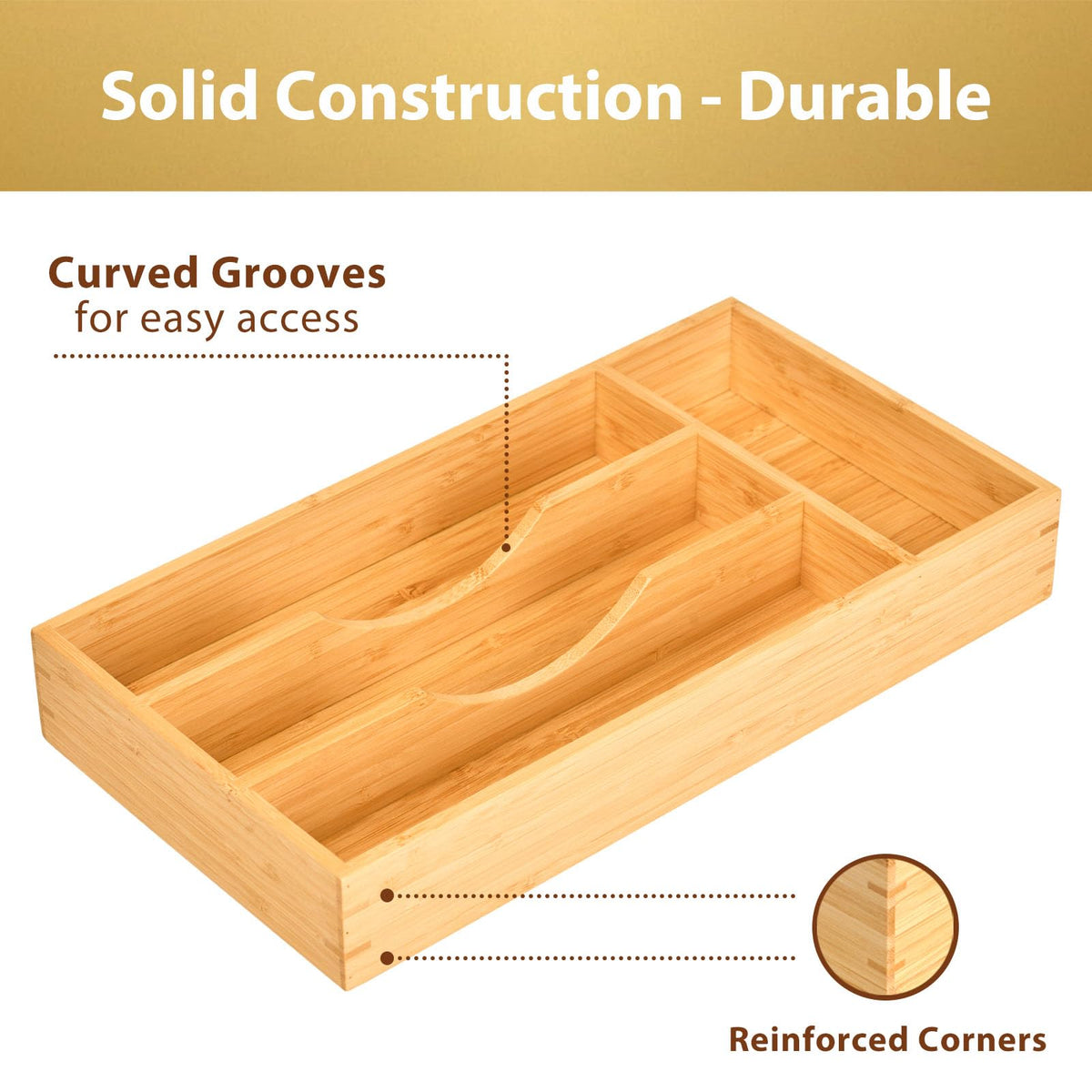 Bamboo Kitchen Drawer Organizer