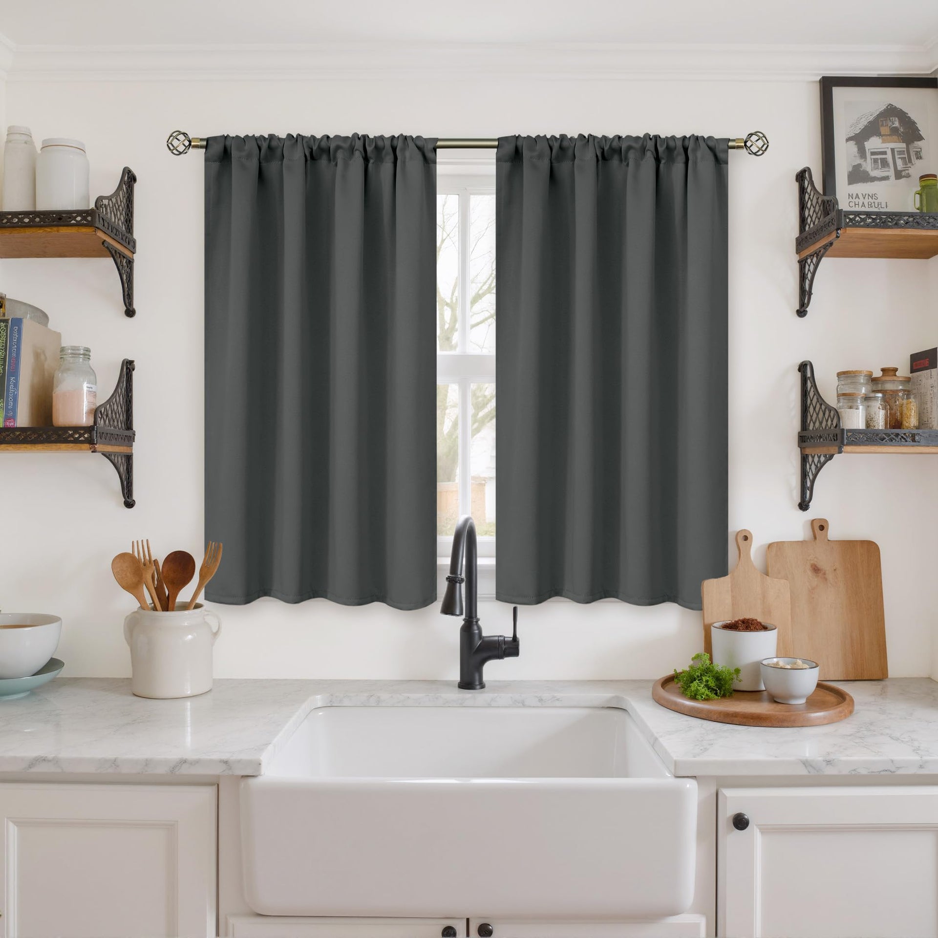 Blackout Curtains 40 Inches Long for Bedroom (2 Count)