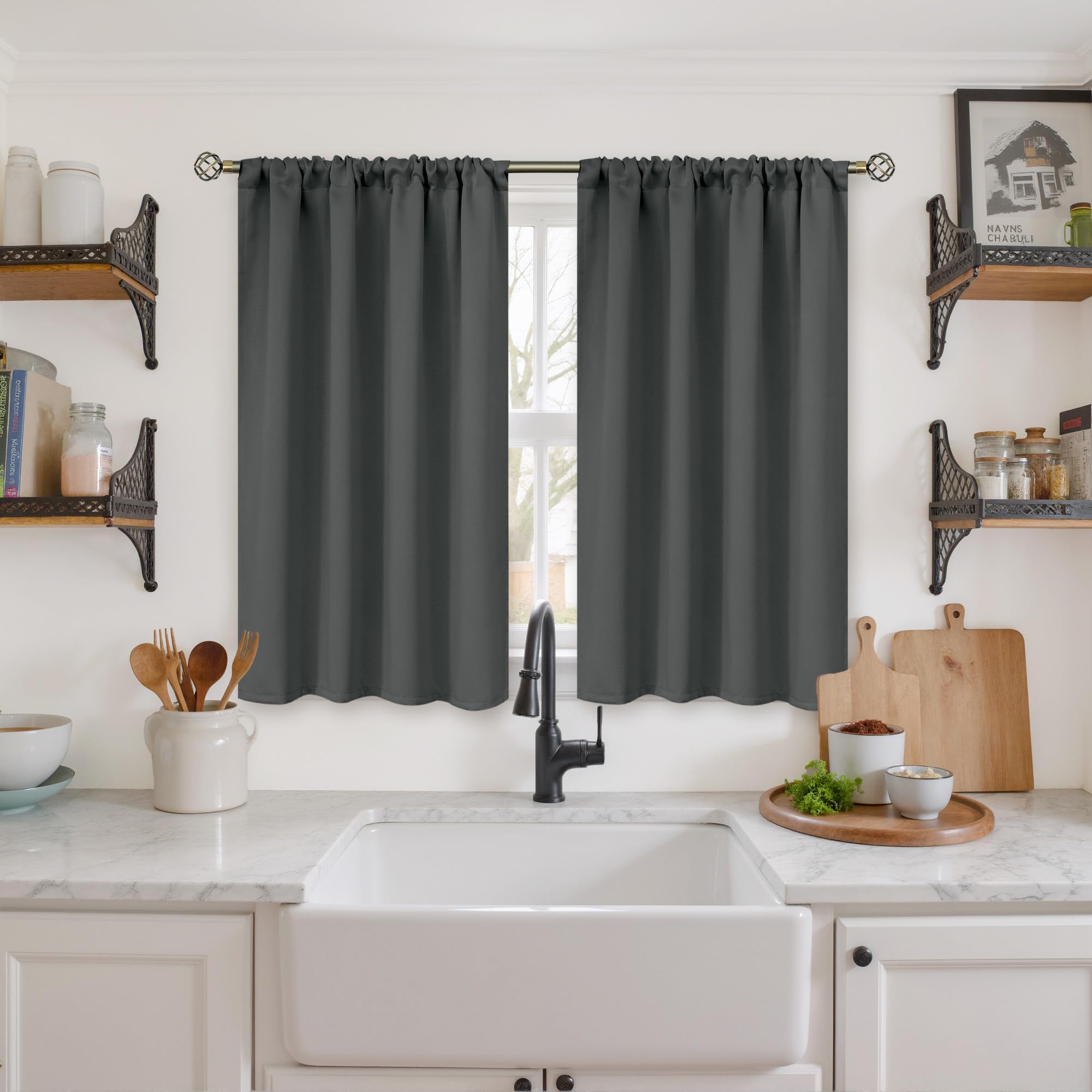 Blackout Curtains 40 Inches Long for Bedroom (2 Count)