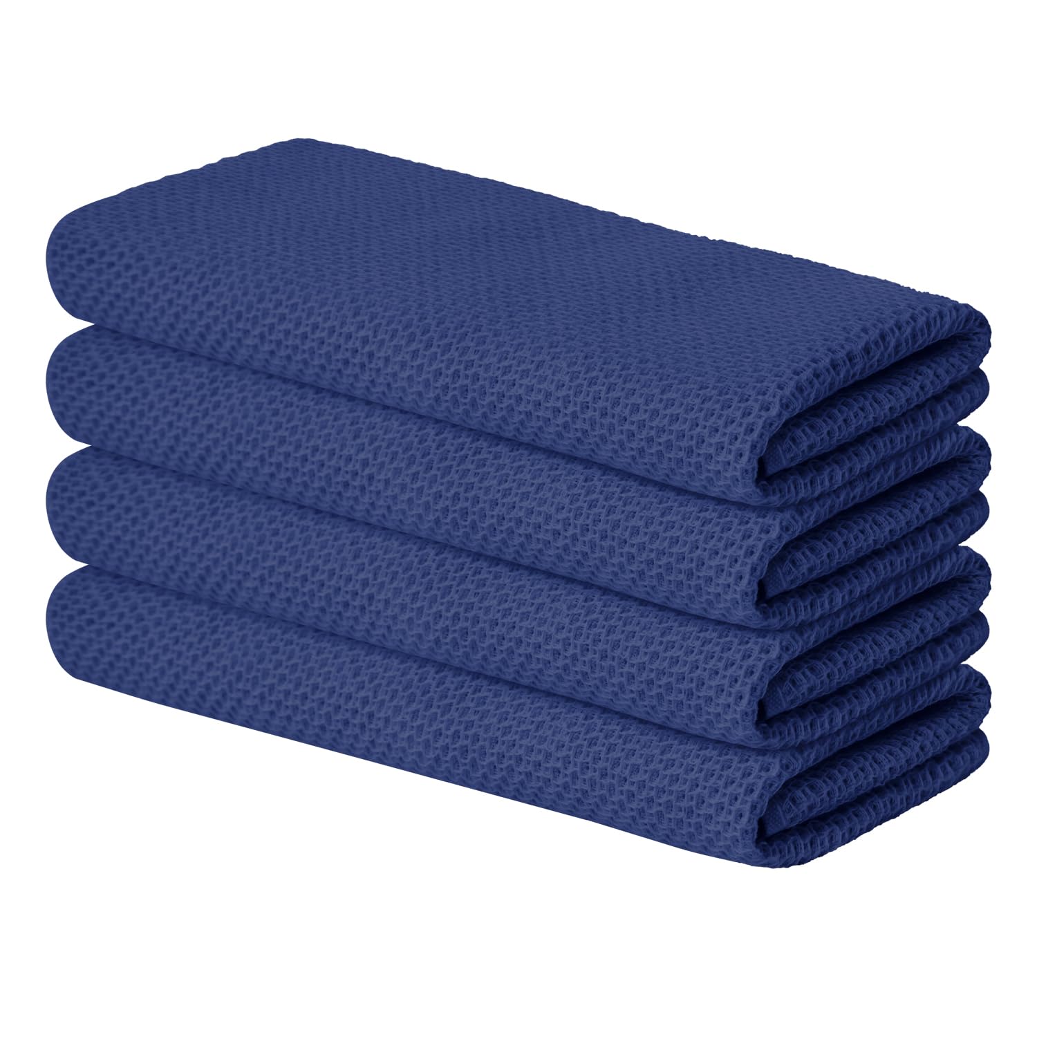 100% Cotton Navy Blue Waffle Weave Kitchen Dish Cloths (4 Count)