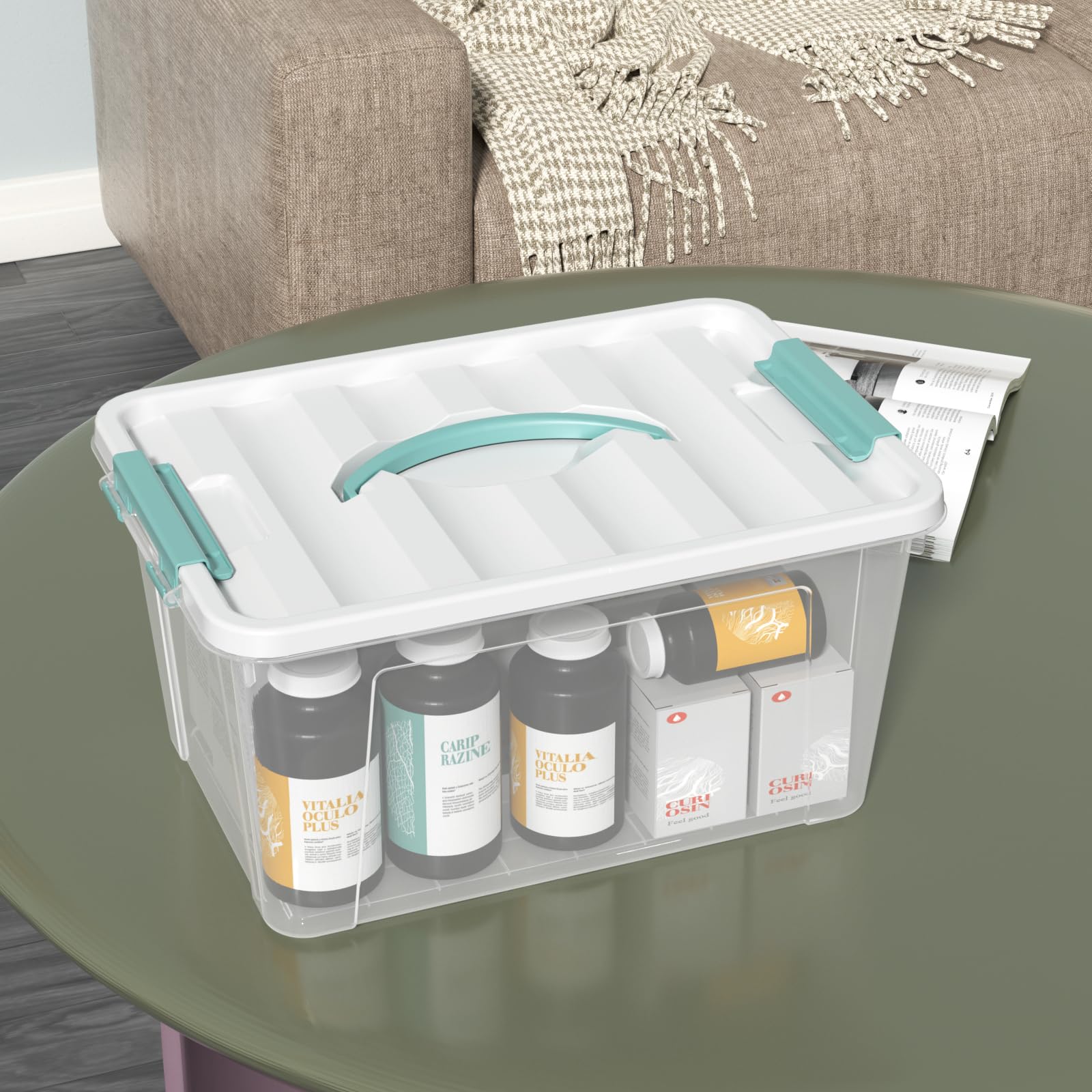 6 Pack Clear Storage Latch Bins (6 Count)