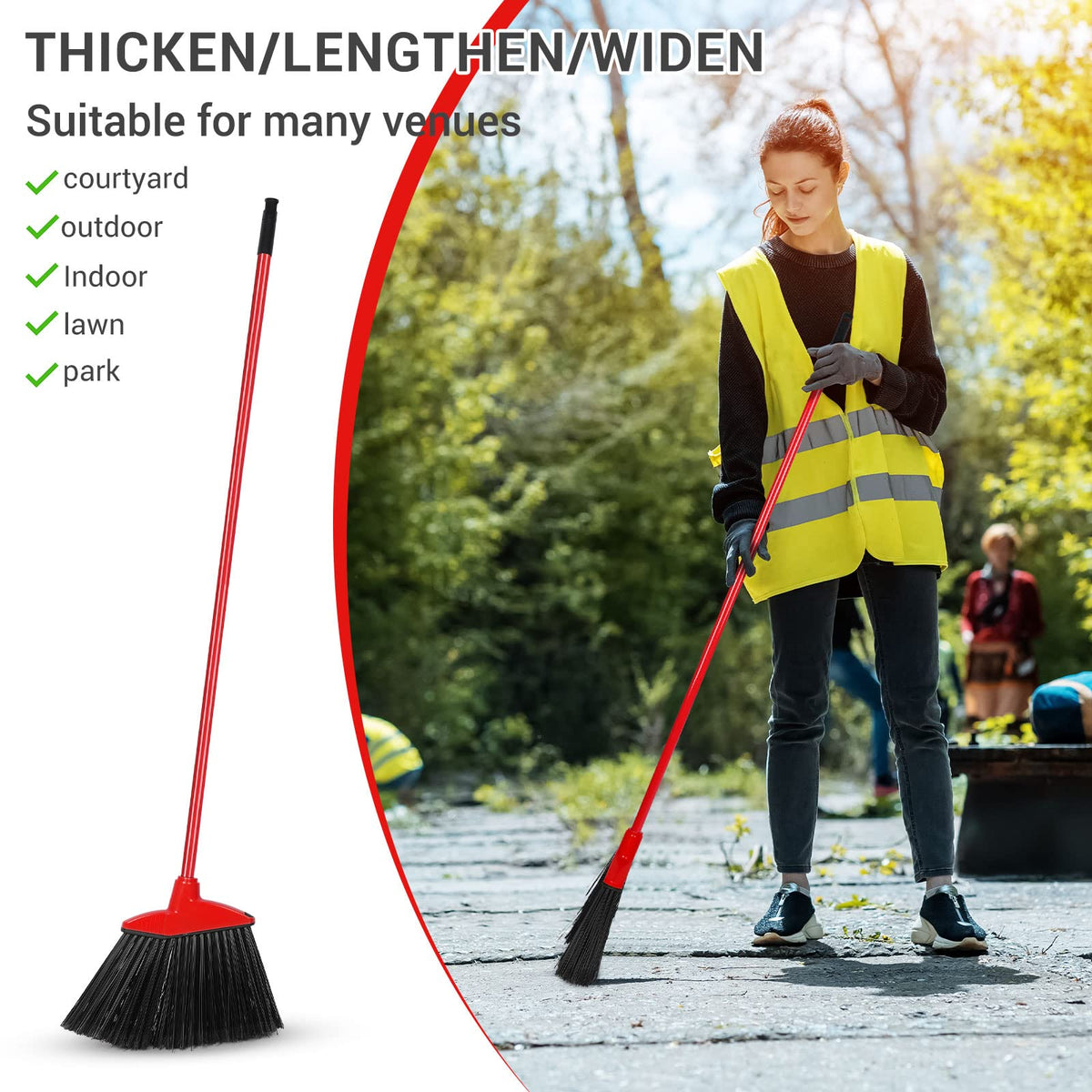 12 Pcs Heavy Duty Broom Bulk