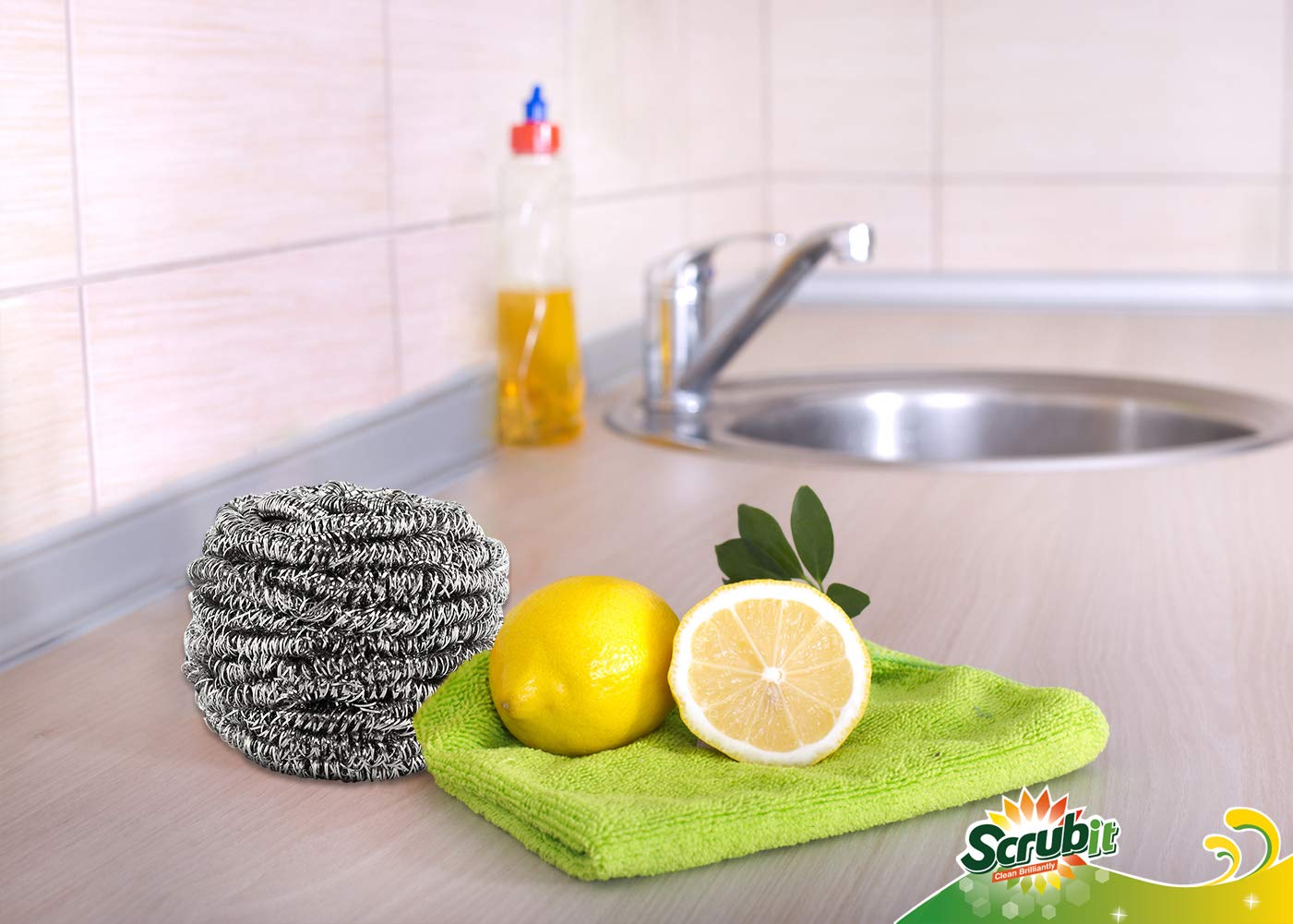 12 Pack Stainless Steel Scourers by Scrub It (12 Count)