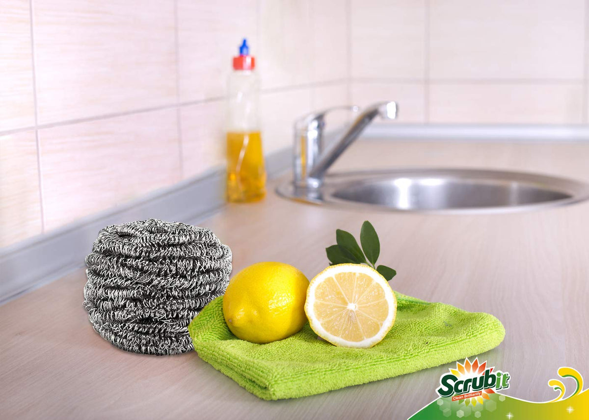 12 Pack Stainless Steel Scourers by Scrub It (12 Count)