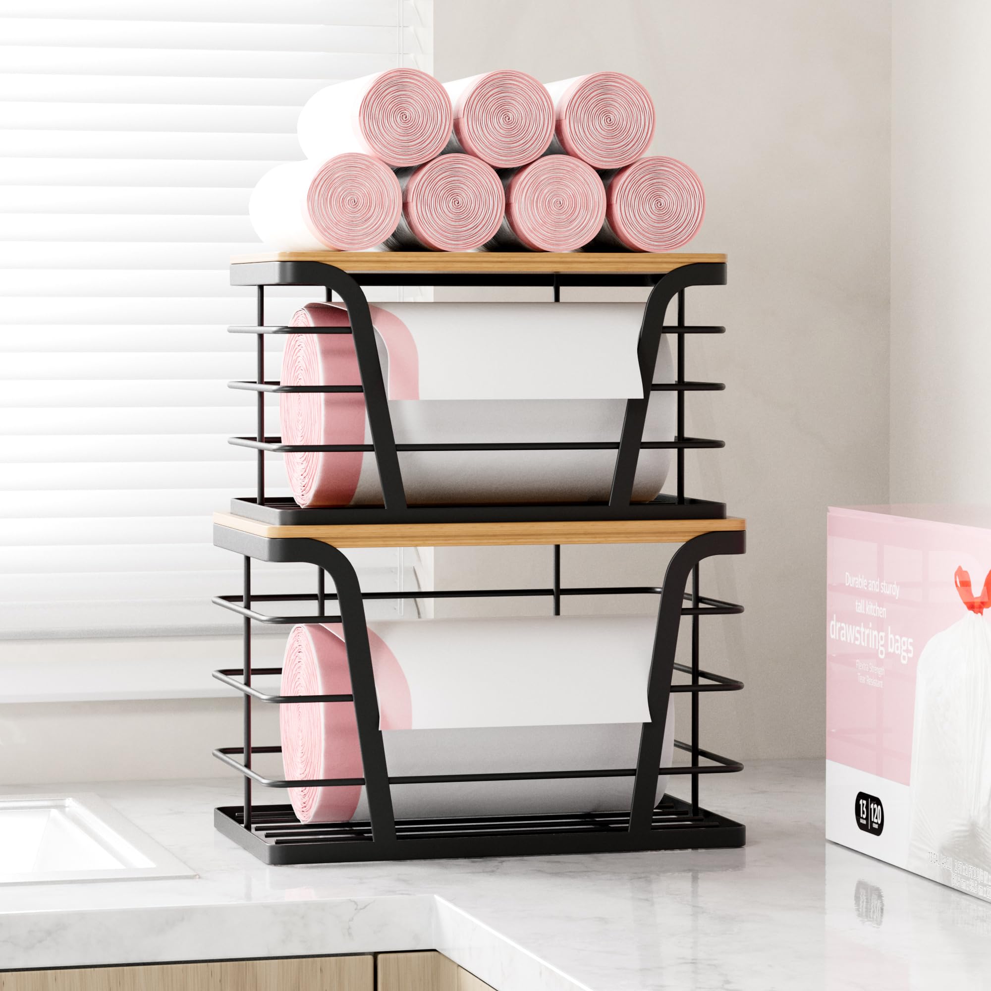 2 Pack Stackable Storage Laundry Kitchen Organizers (2 Count)