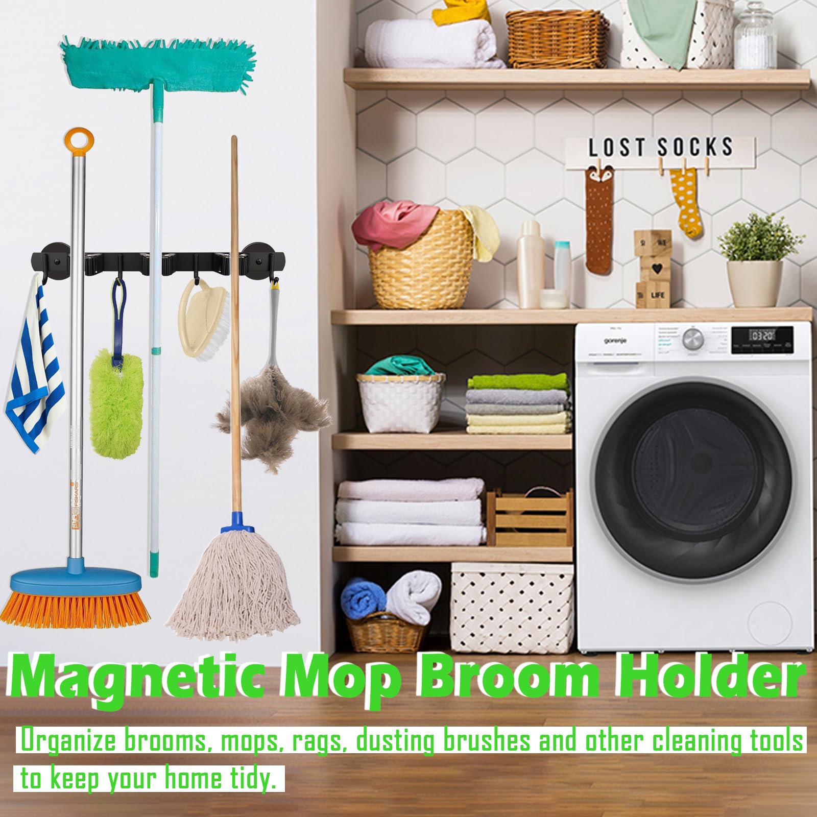 Strong Magnetic Mop Broom Holder