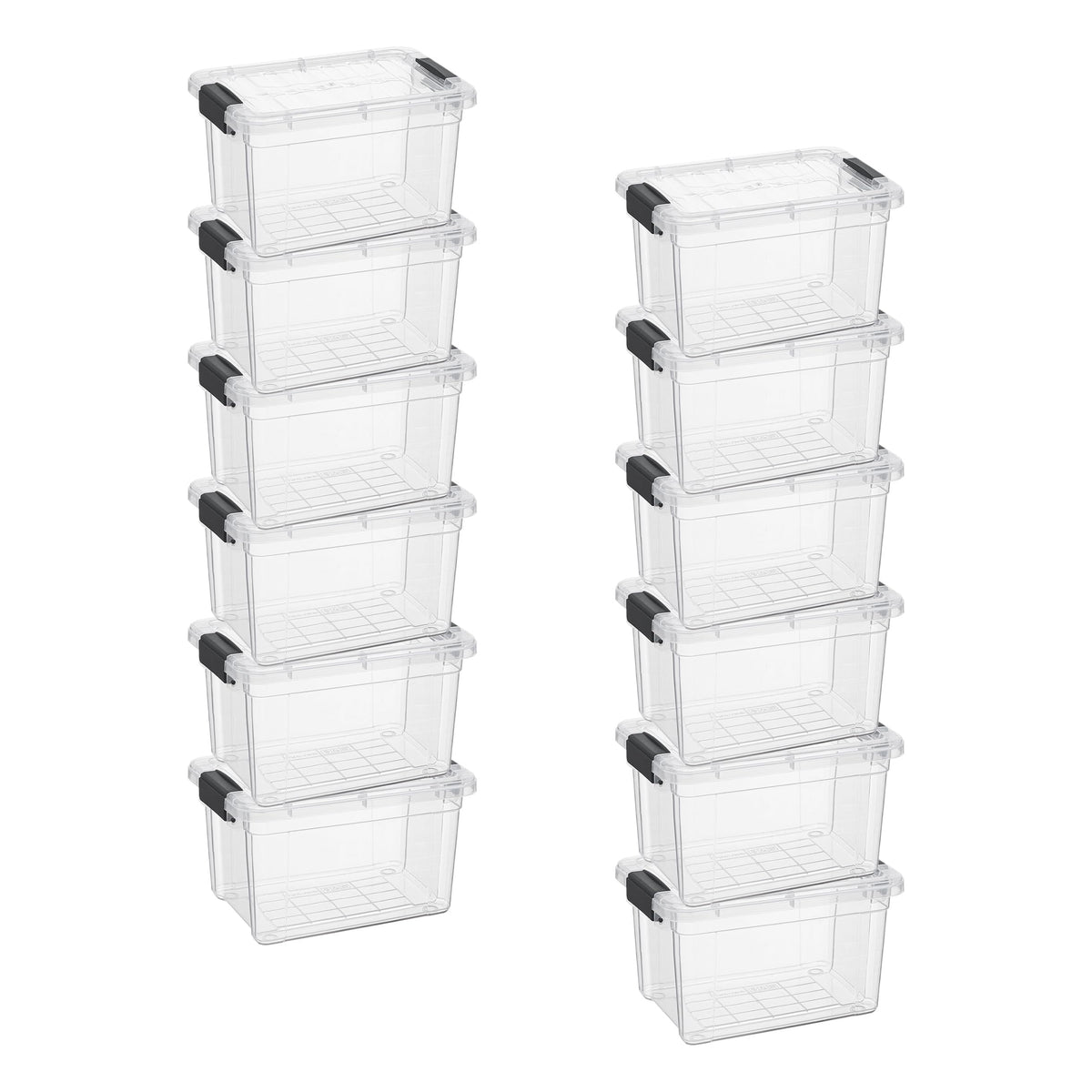 1.4 Quart Mini Clear Plastic Storage Container with Lid (12 Count)