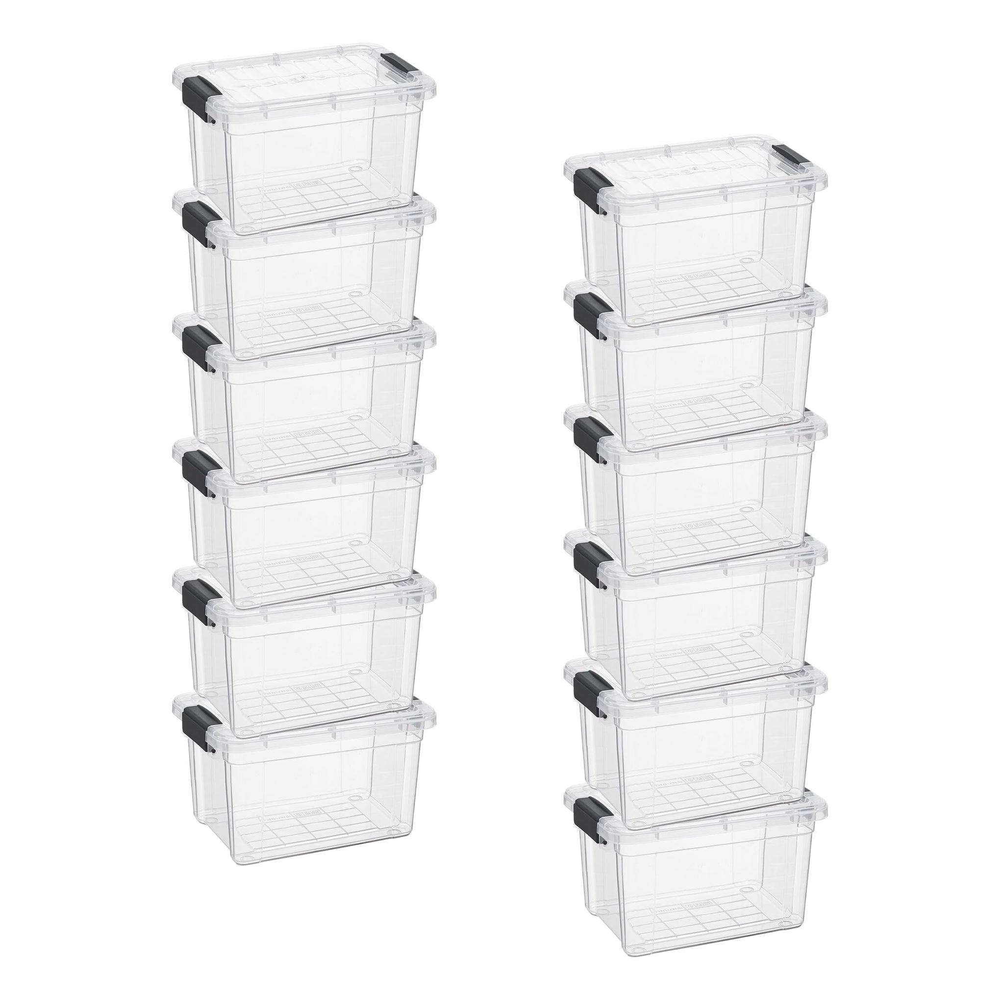 1.4 Quart Mini Clear Plastic Storage Container with Lid (12 Count)