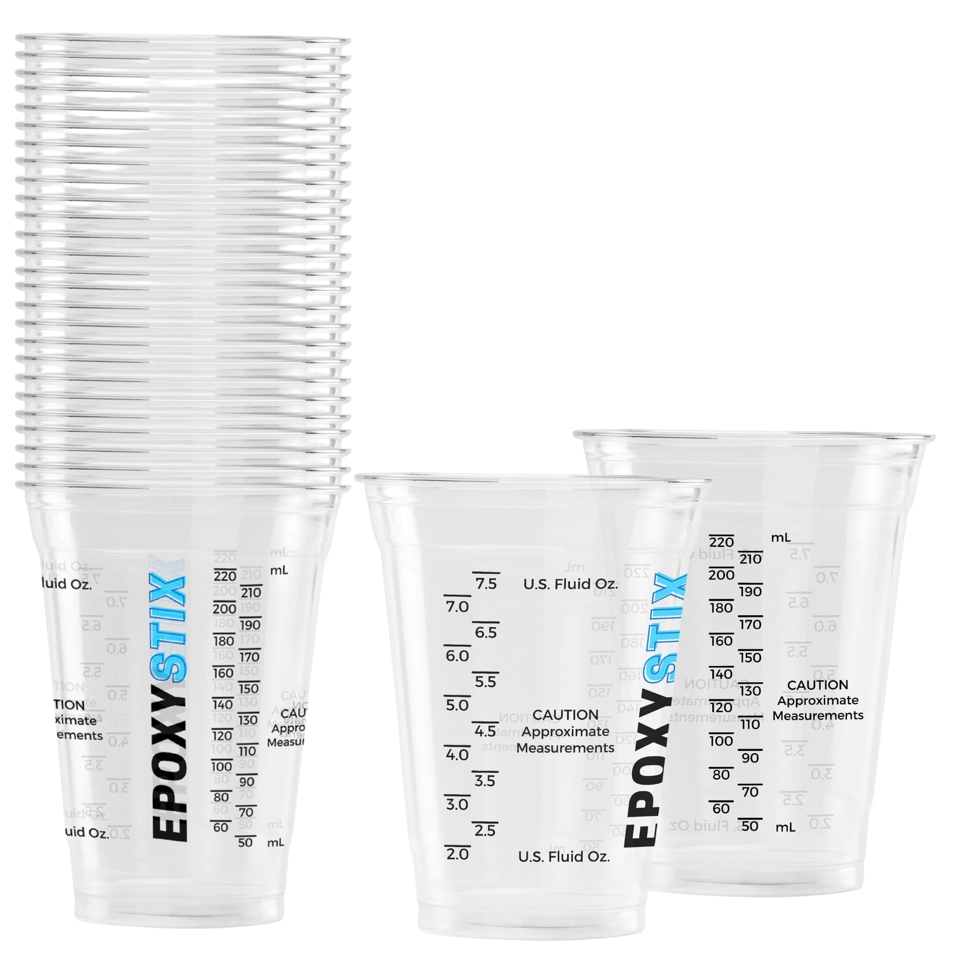 Pack of 25] 10oz Disposable Graduated Measuring Cups for Mixing