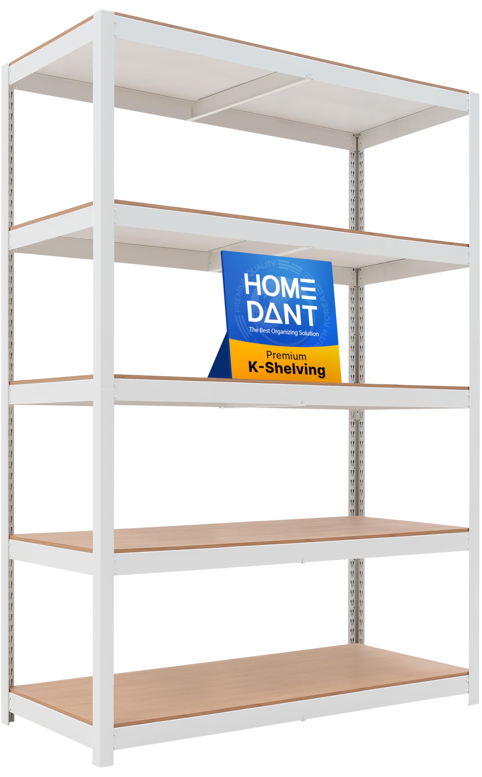 White 48.1" Deep 5 Tier Storage Shelves Garage Shelving Unit