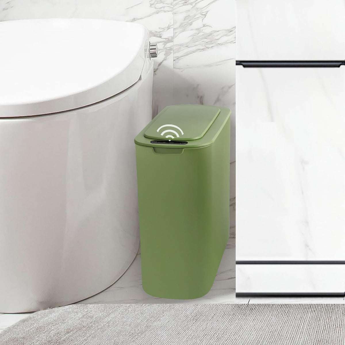 Automatic Motion Sensor Bathroom Trash Can with Lid