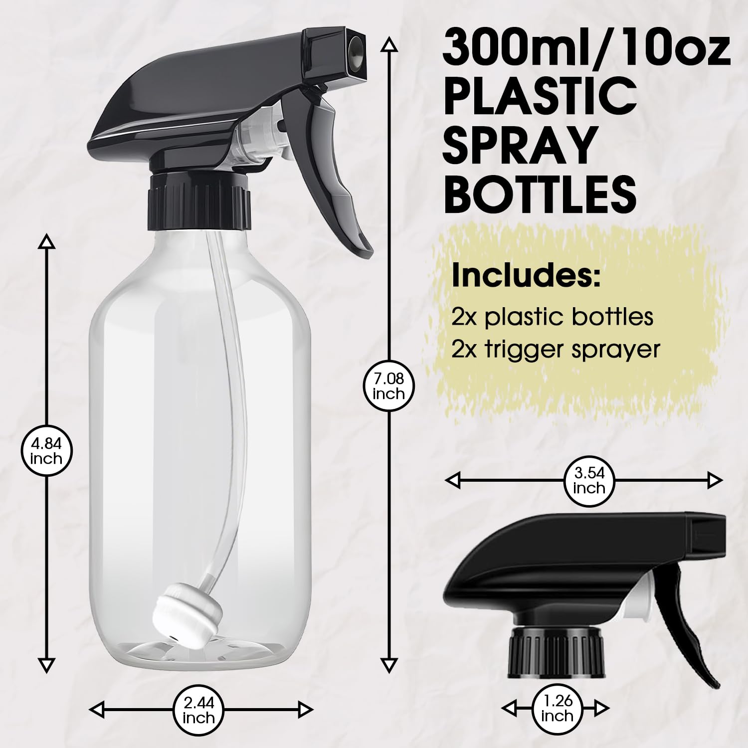 Brown Plastic Spray Bottles 2 Pack 10 oz (2 Count)