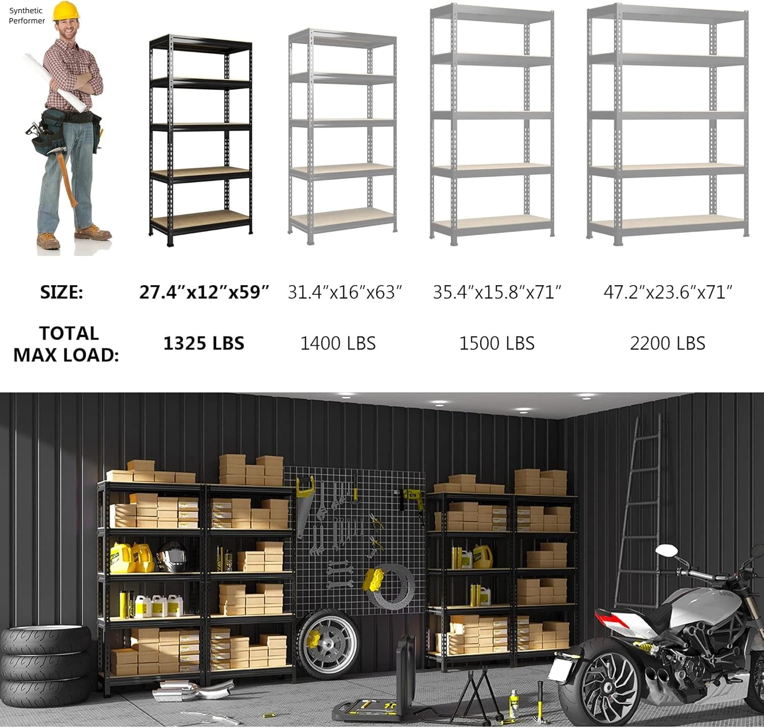 5 Tier Garage Storage Shelves