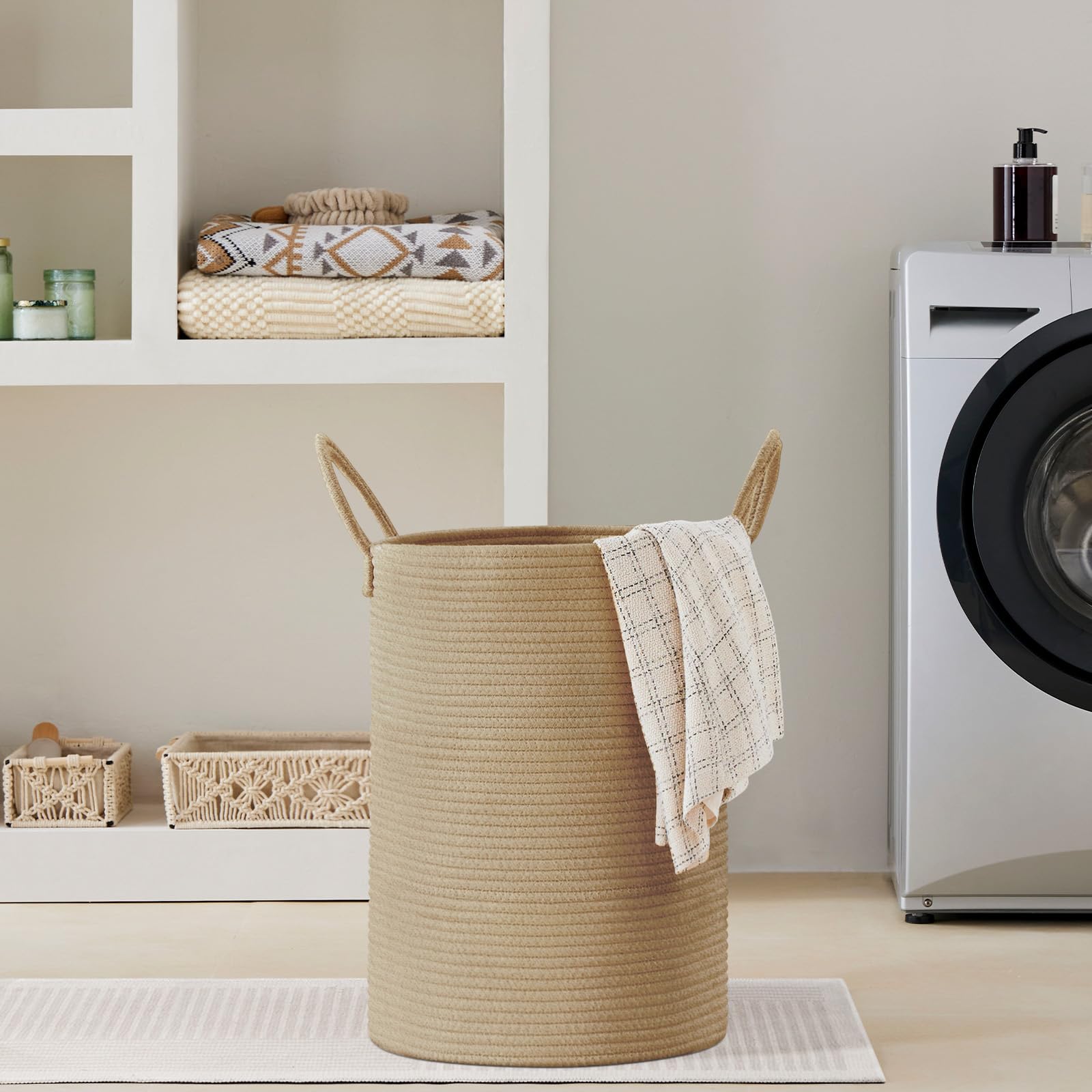 72L Tall Woven Laundry Basket Hamper