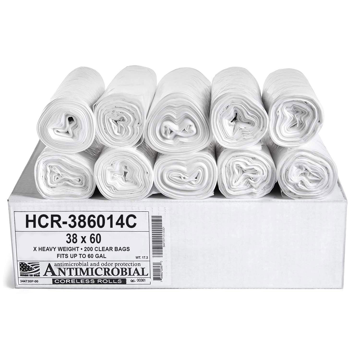 60 Gal Clear Trash Bags (150 Count)