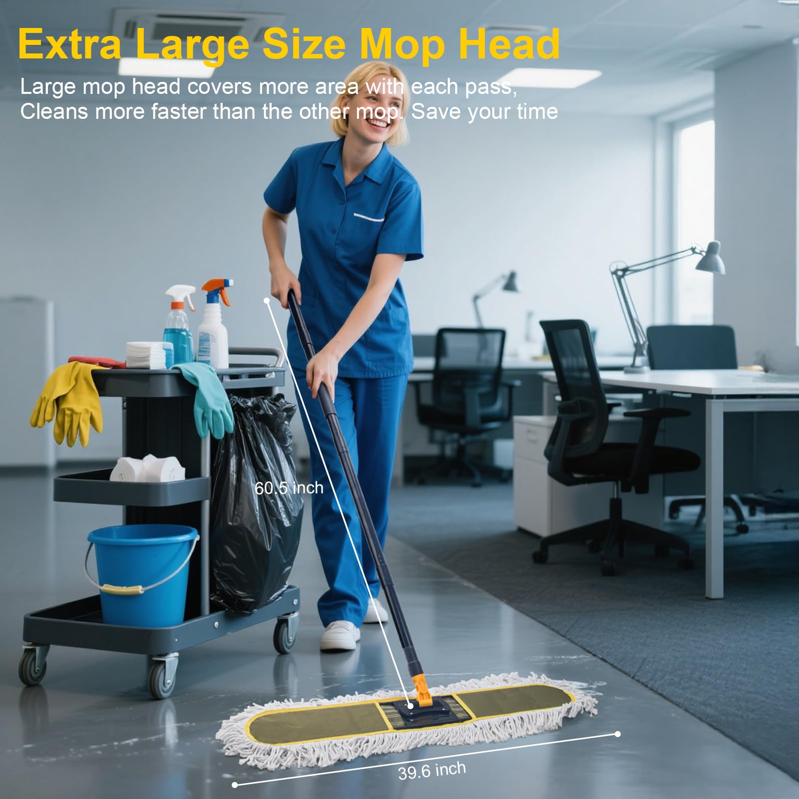 36" Commercial Dust Mop for Floor Cleaning with 1 Refill (2 Count) - ModHome Supplies