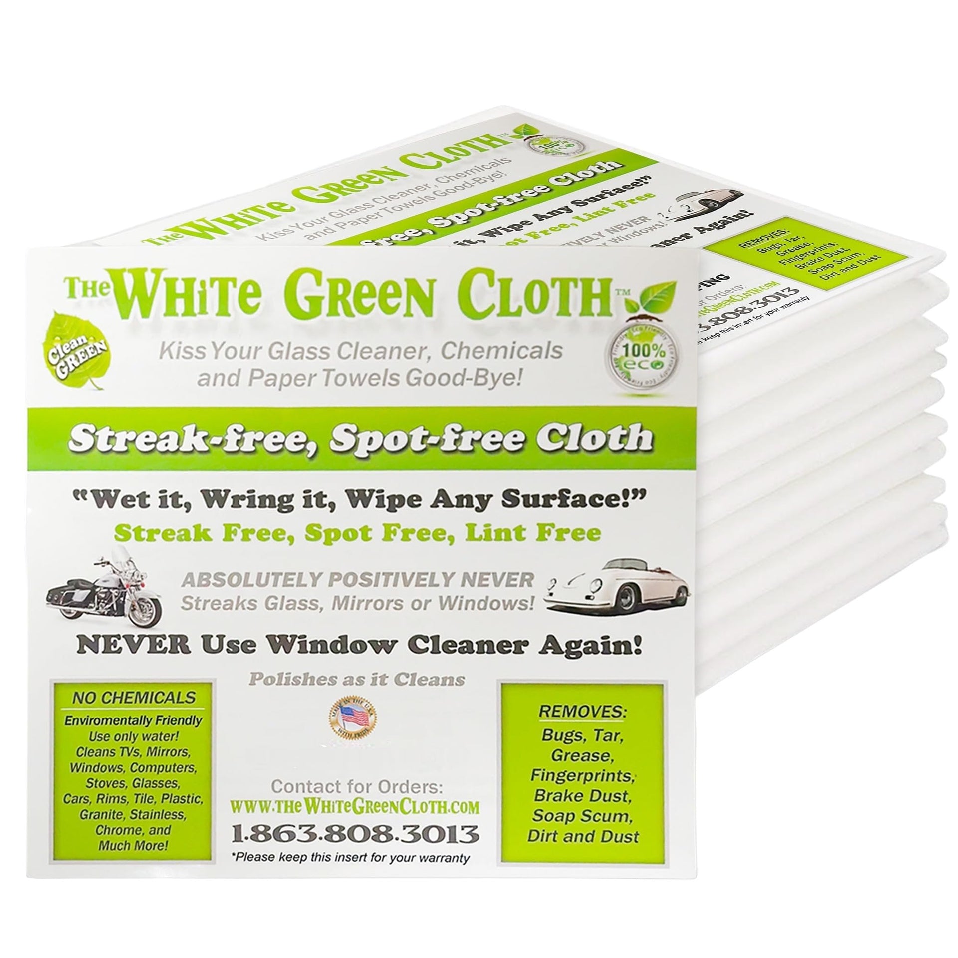 10 Pack Reusable Cleaning Cloths for Streak (10 Count)