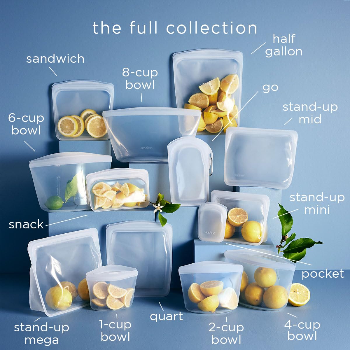 Silicone Reusable Food Storage Bags (6 Count)
