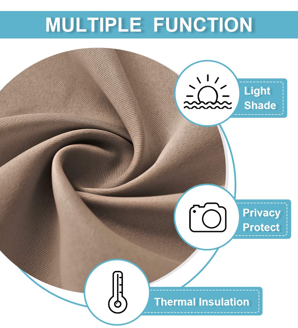 Blackout Curtains for Bedroom Living Room Nursery 72 inches Long (2 Count)
