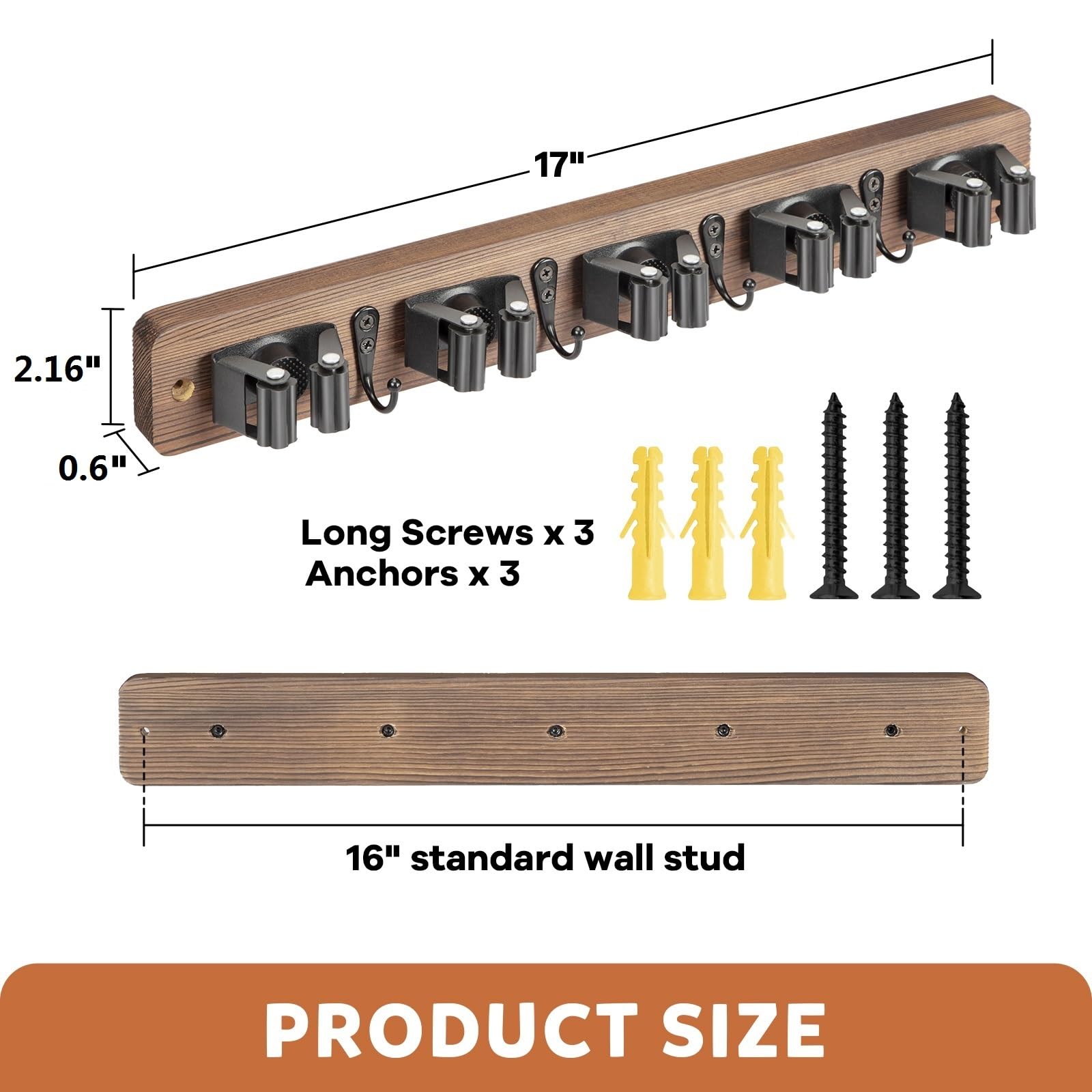 Broom Holder Wall Mount