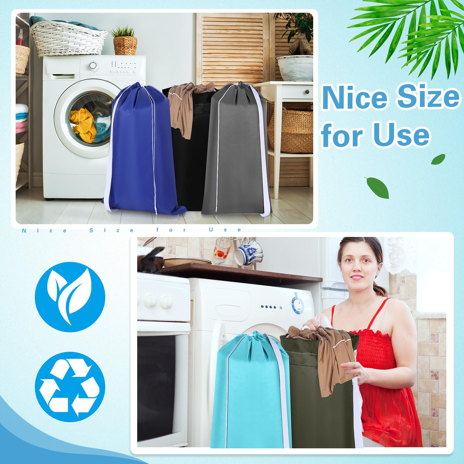 10 Pcs Nylon Extra Large Laundry Bag