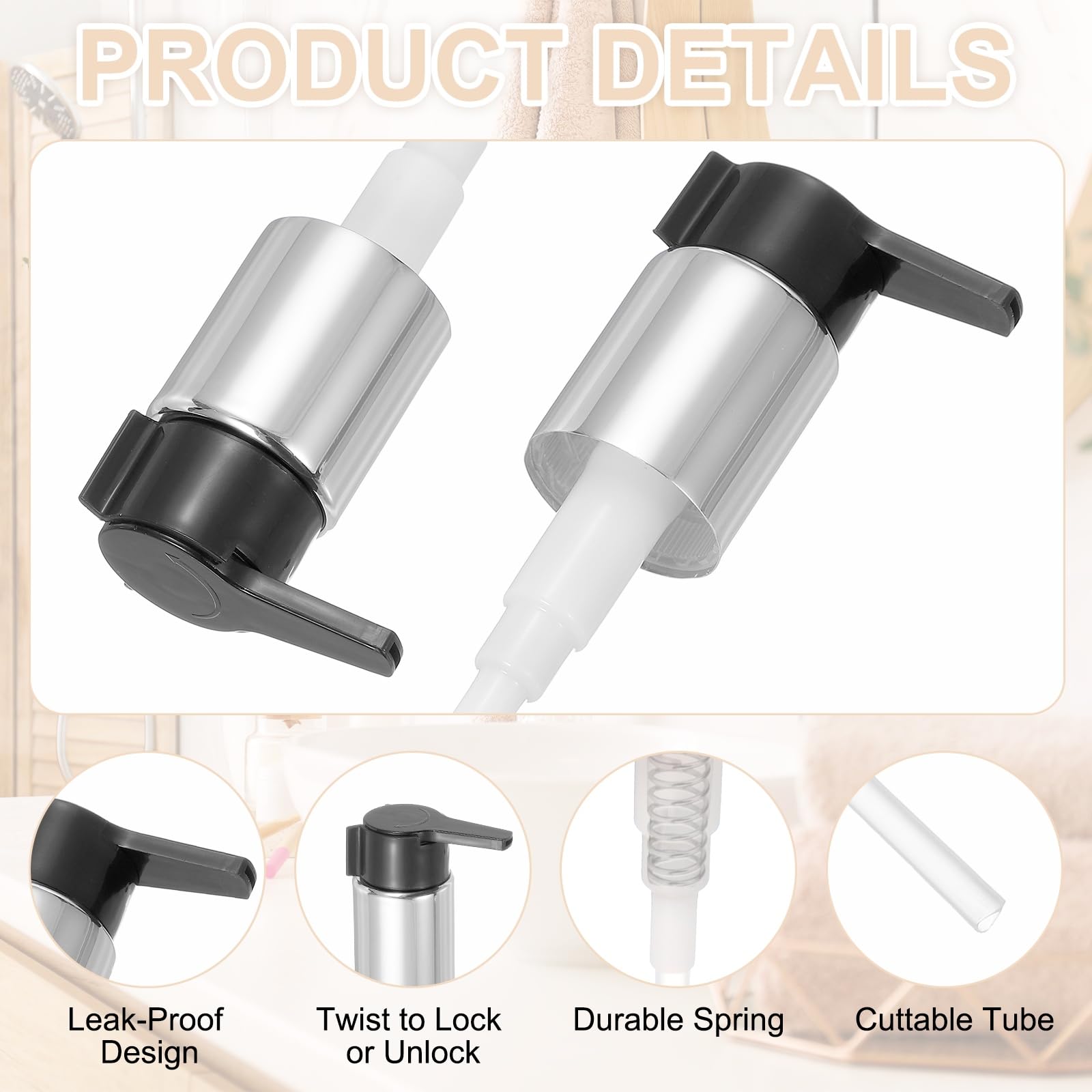 2 Pcs Soap Dispenser Pump Heads (2 Count)