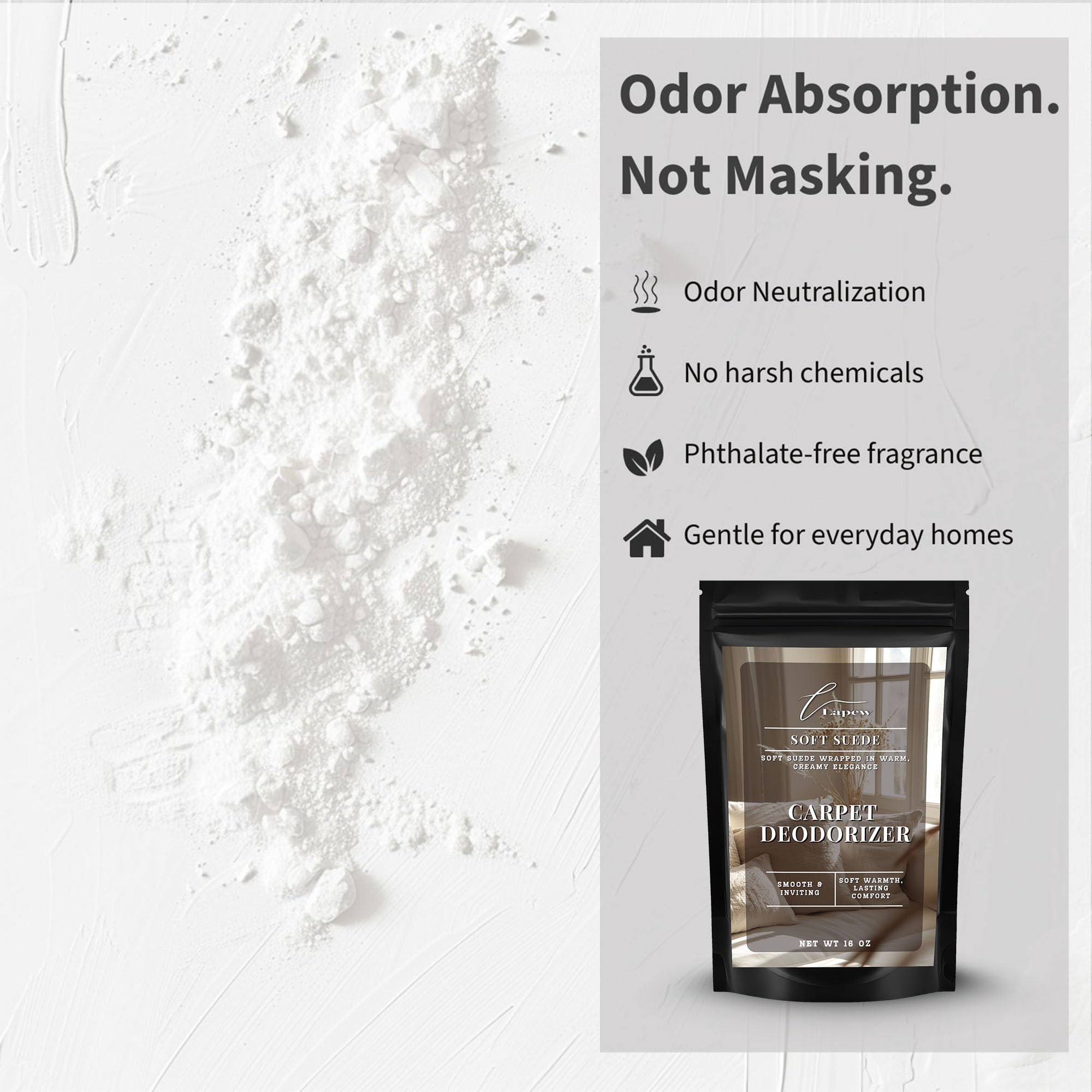 Soft Suede Carpet Deodorizer Powder (16 Ounce)