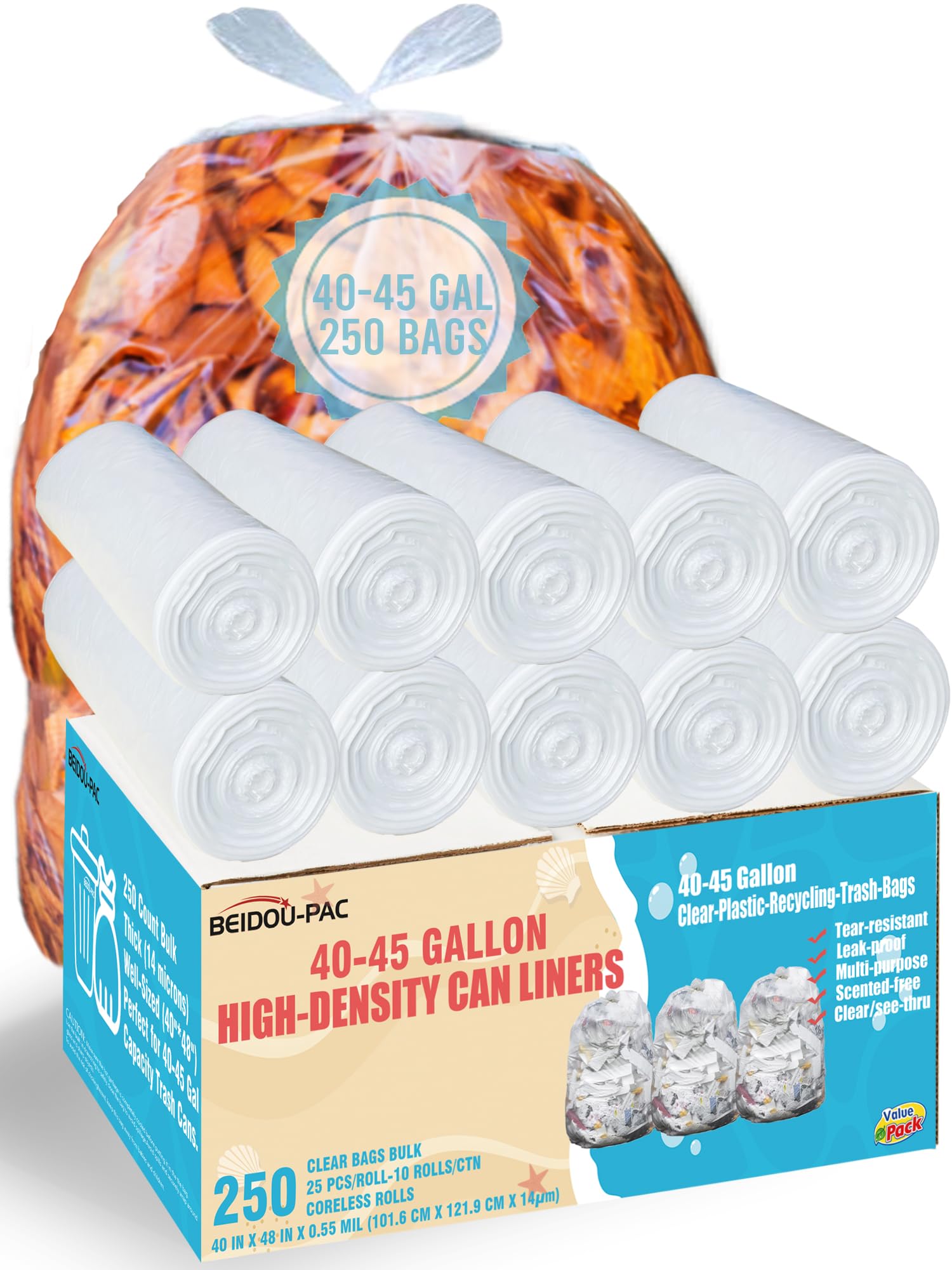 40 45 Gallon Trash Bags (250 Count)