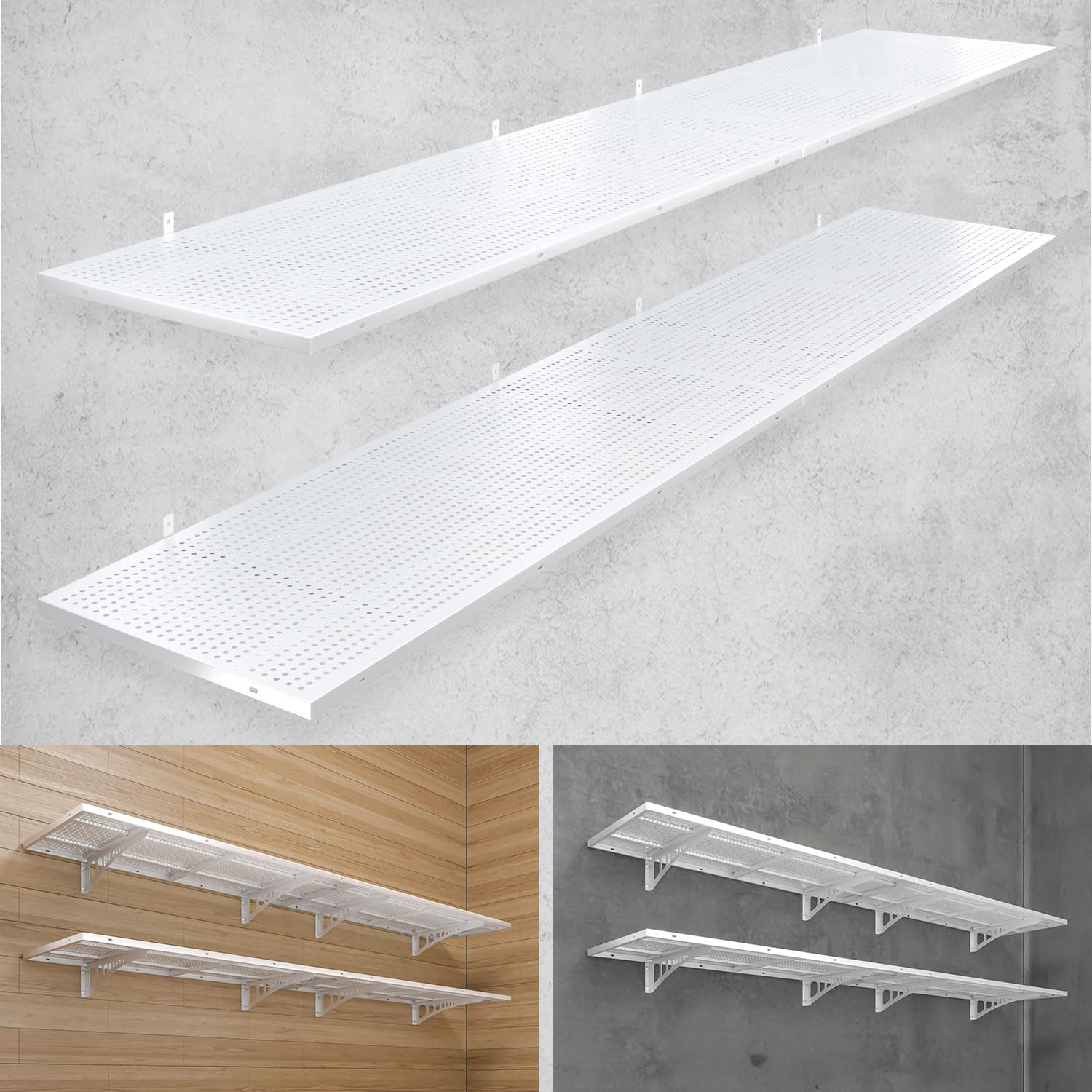 4 Pack 1.5x4ft Heavy Duty Garage Wall Shelving (24 System)