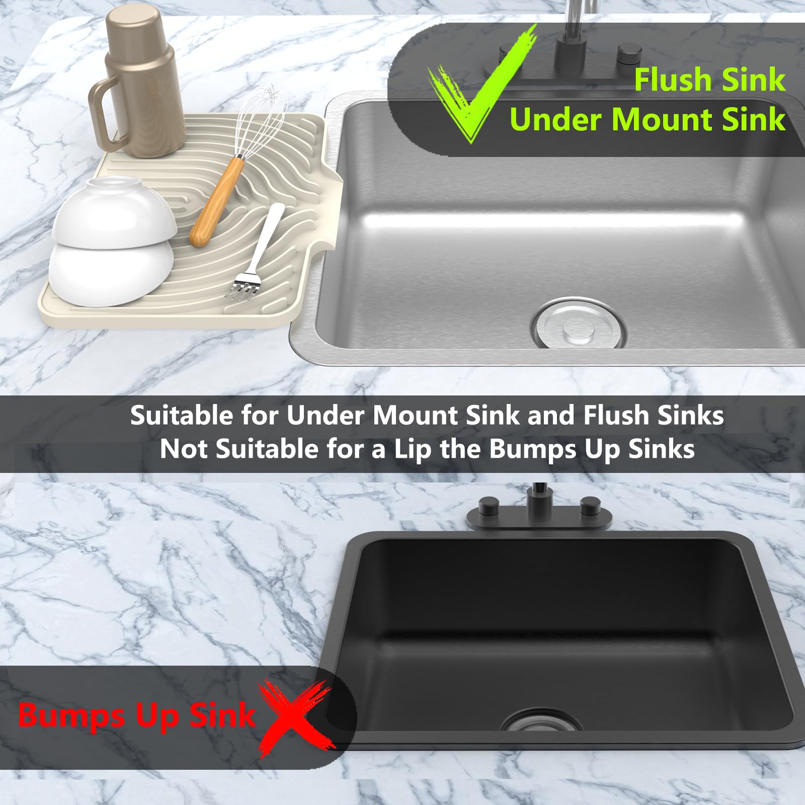 Dish drying mats for kitchen counter